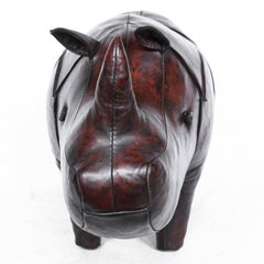 Leather Rhino Foot Stool