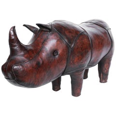 Leather Rhino Foot Stool