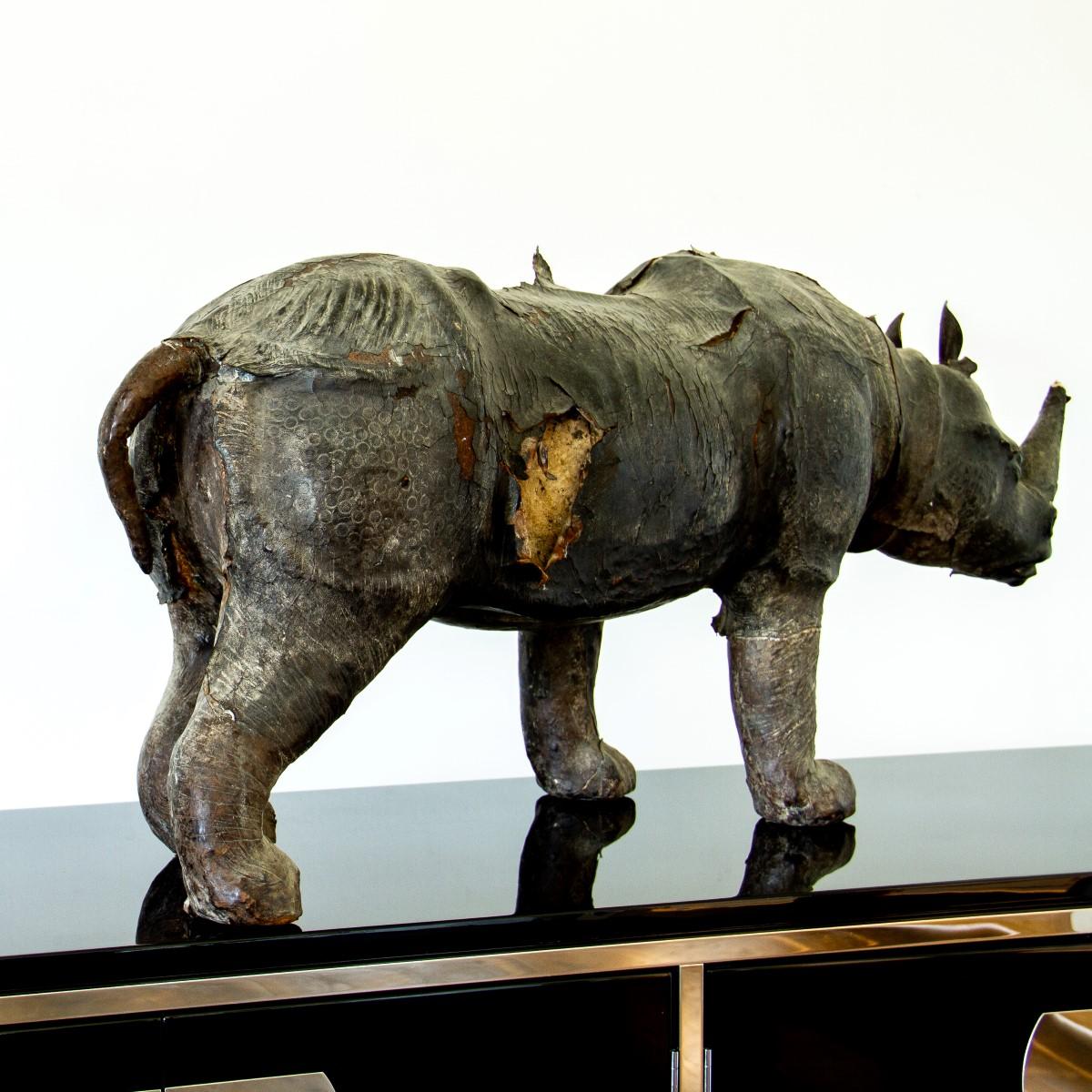 20th Century Leather Rhino Maquette