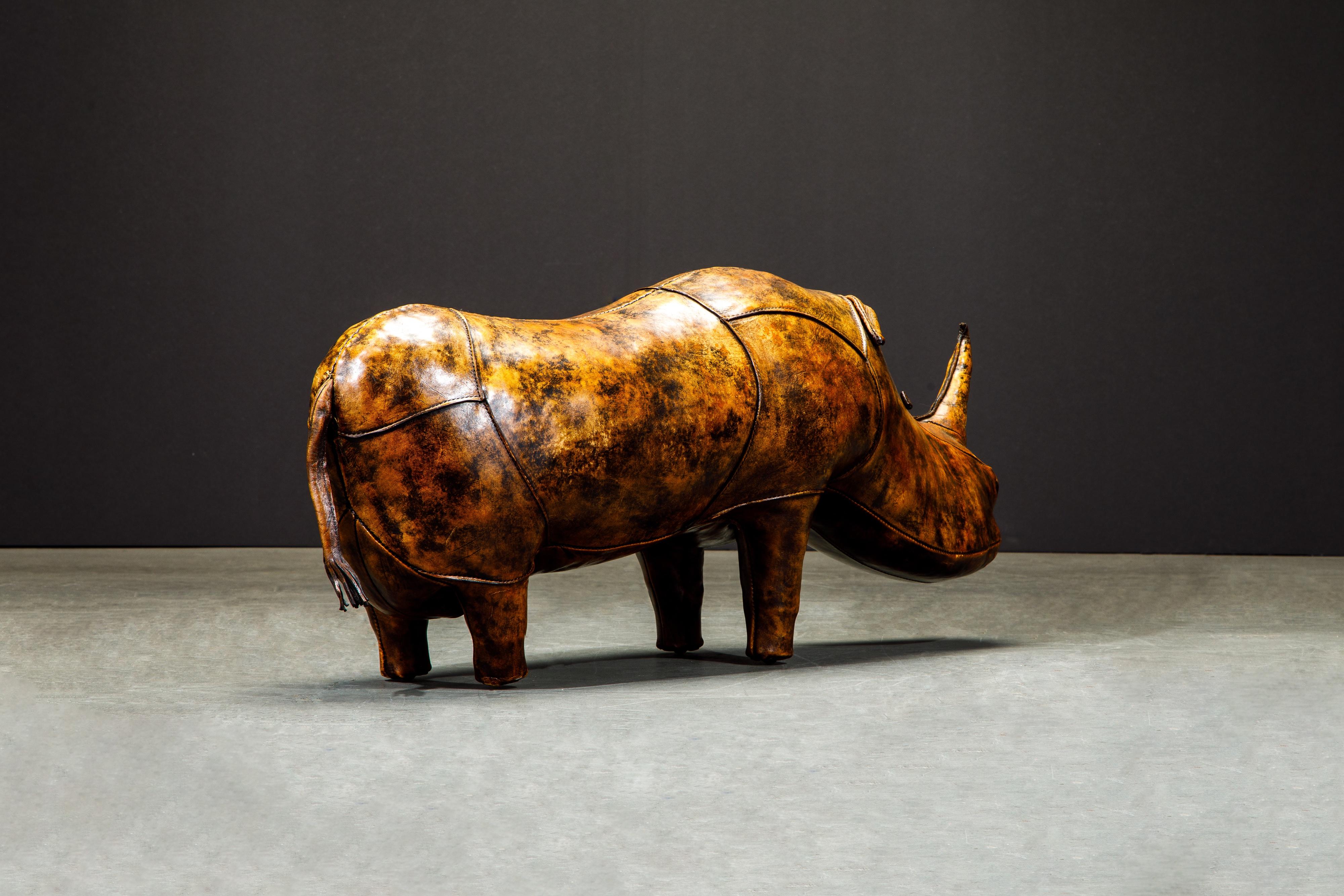 leather rhino ottoman