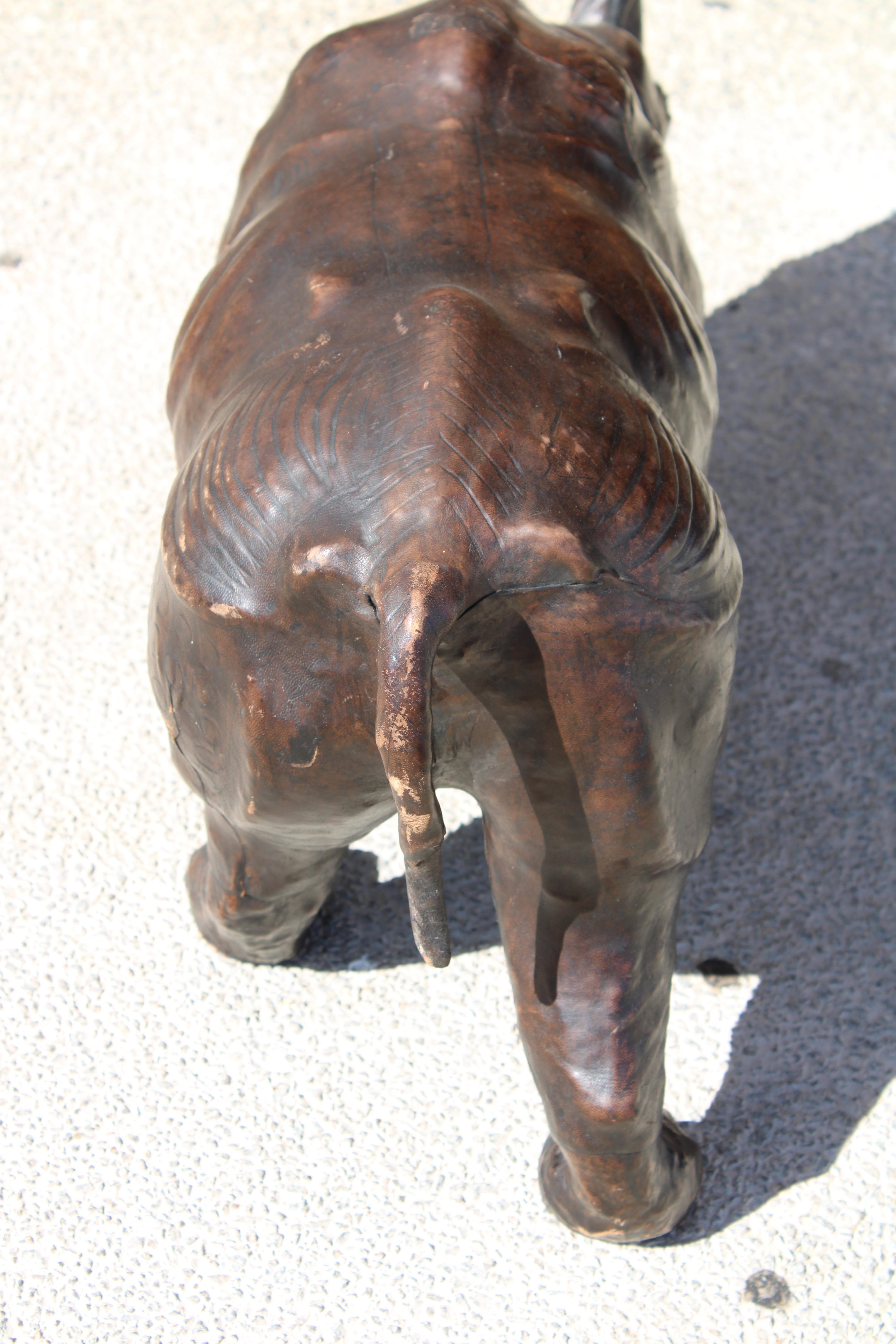 Leather Rhinoceros Attributed to Dimitri Omersa (large version) For Sale 3