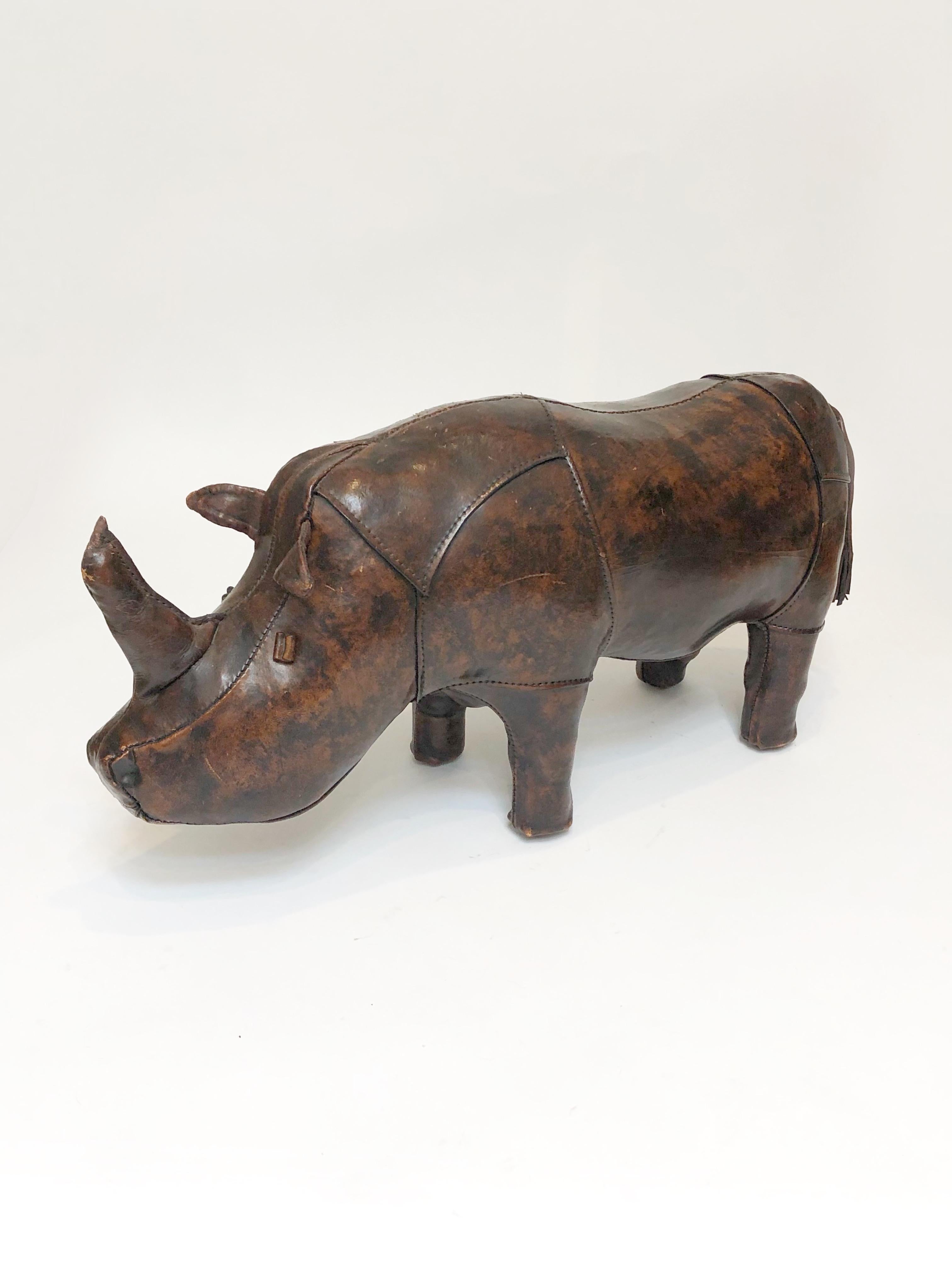 leather rhino stool