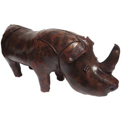 Leather Rhinoceros Footstool by Dimitri Omersa