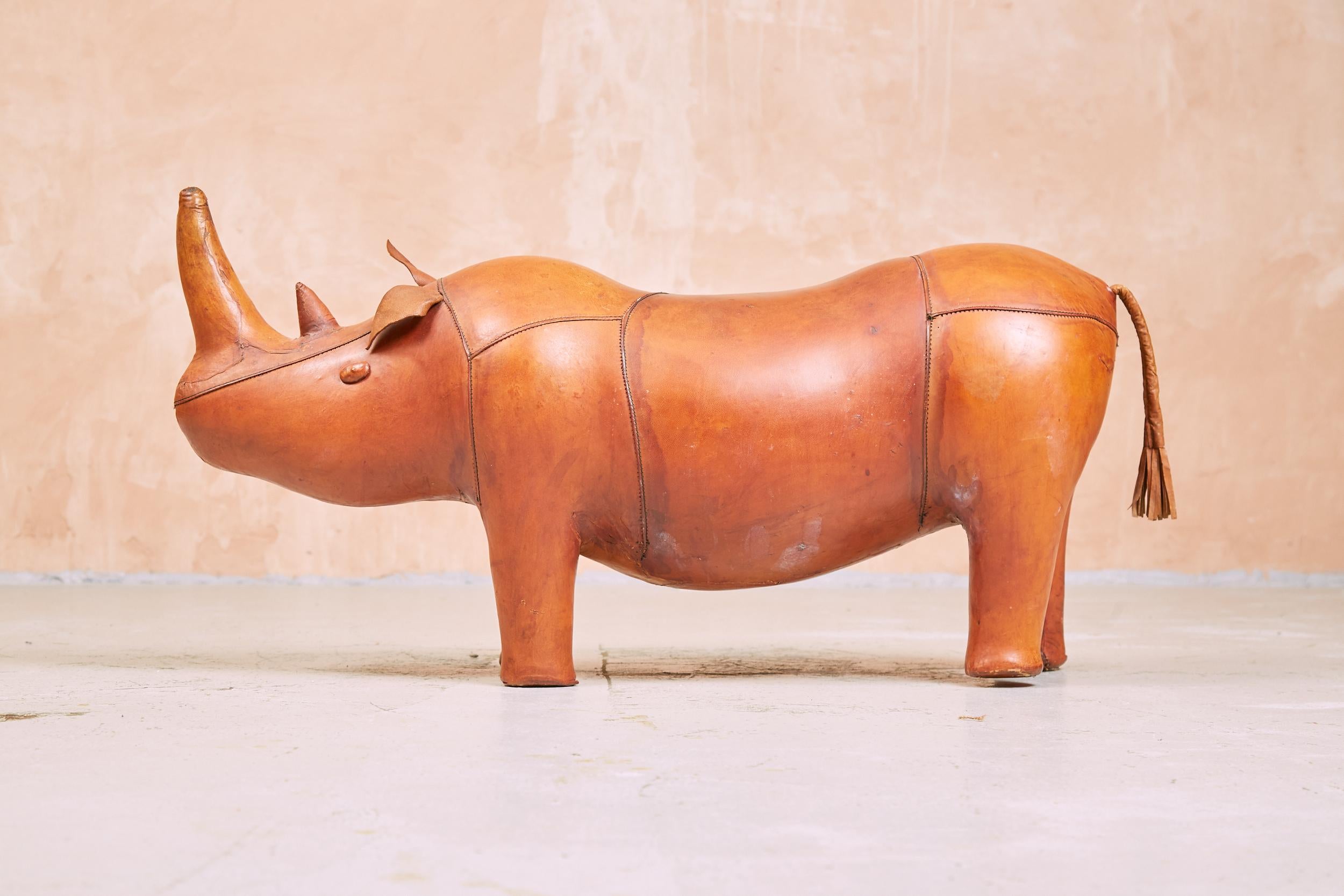 Tabouret Rhinoceros Rhino en cuir Dimitri Omersa pour Liberty Vintage État moyen à London, GB