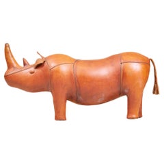 Tabouret Rhinoceros Rhino en cuir Dimitri Omersa pour Liberty Vintage