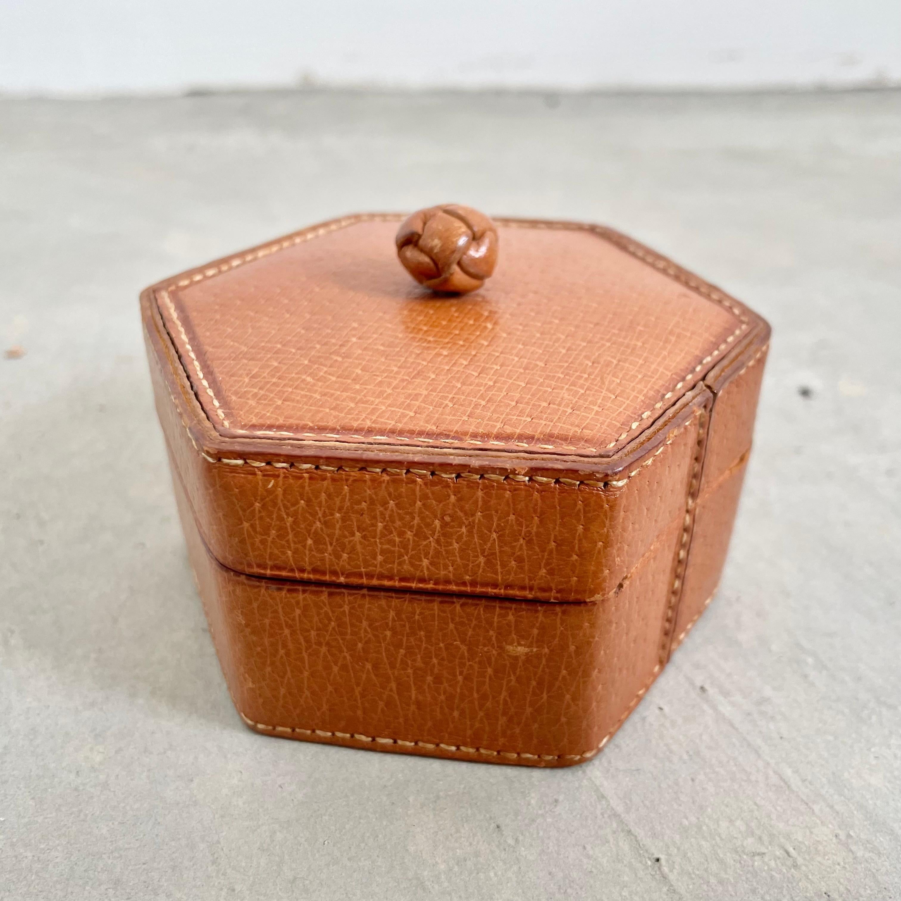 Leather Ring Box, 1970s France 1