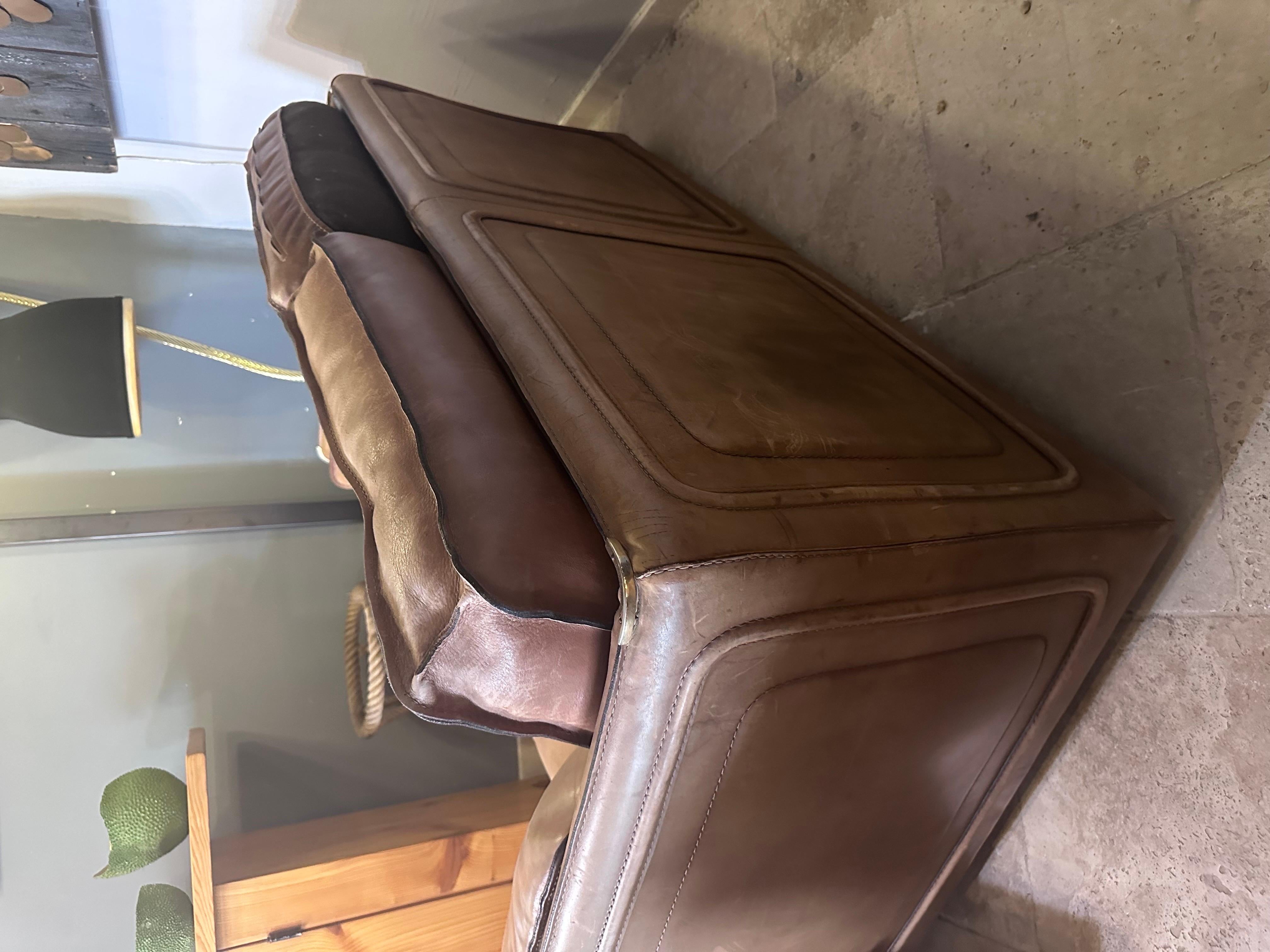 Leather Roche Bobois sofa For Sale 3