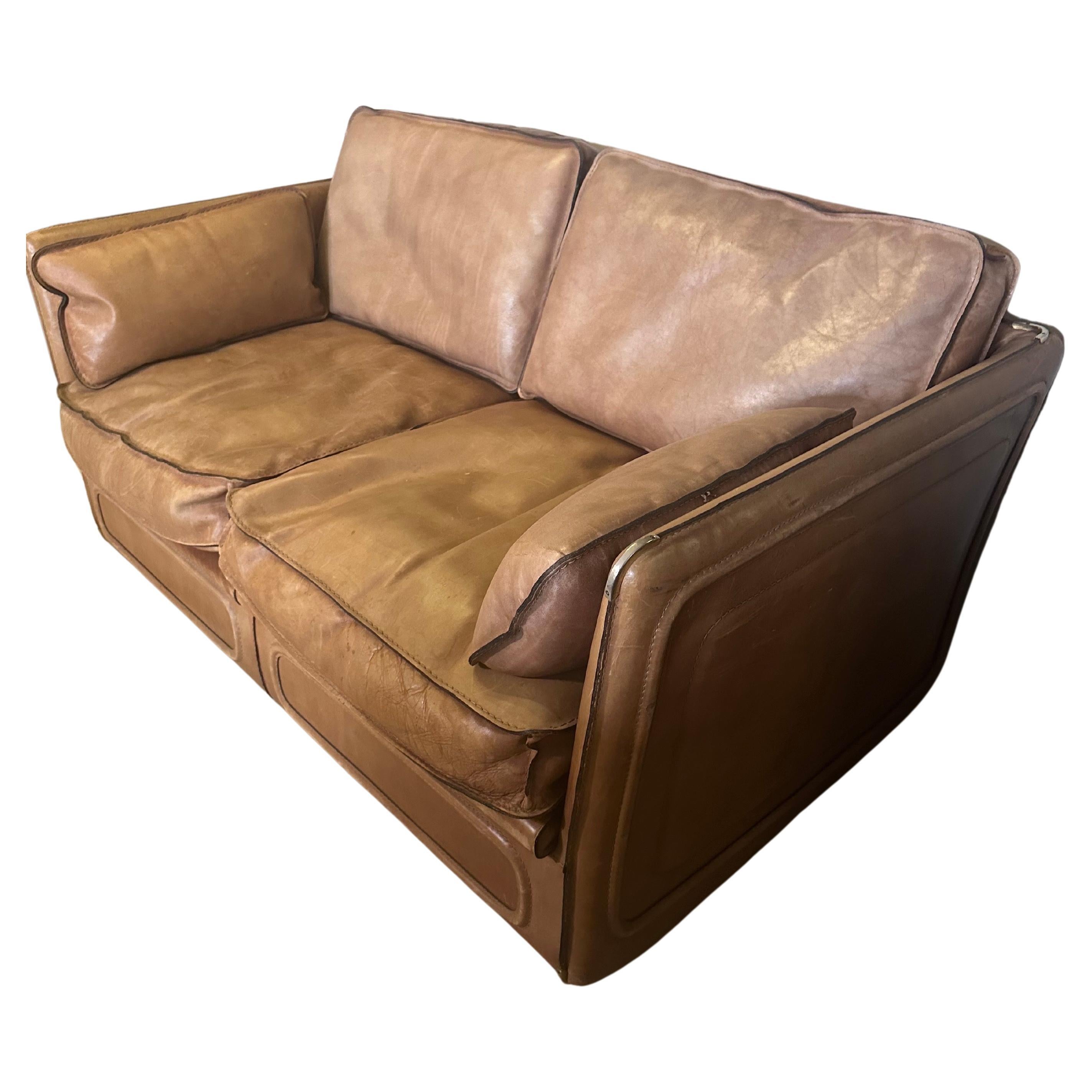 Leather Roche Bobois sofa For Sale