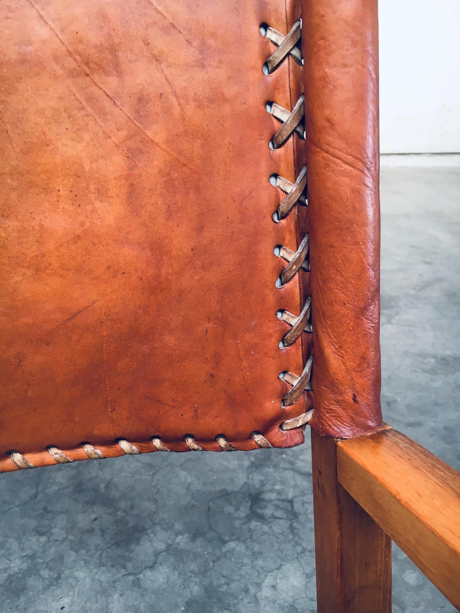 Leather Rocking Chair by Werner Biermann for Arte Sano Bogota, Colombia 1960's For Sale 9