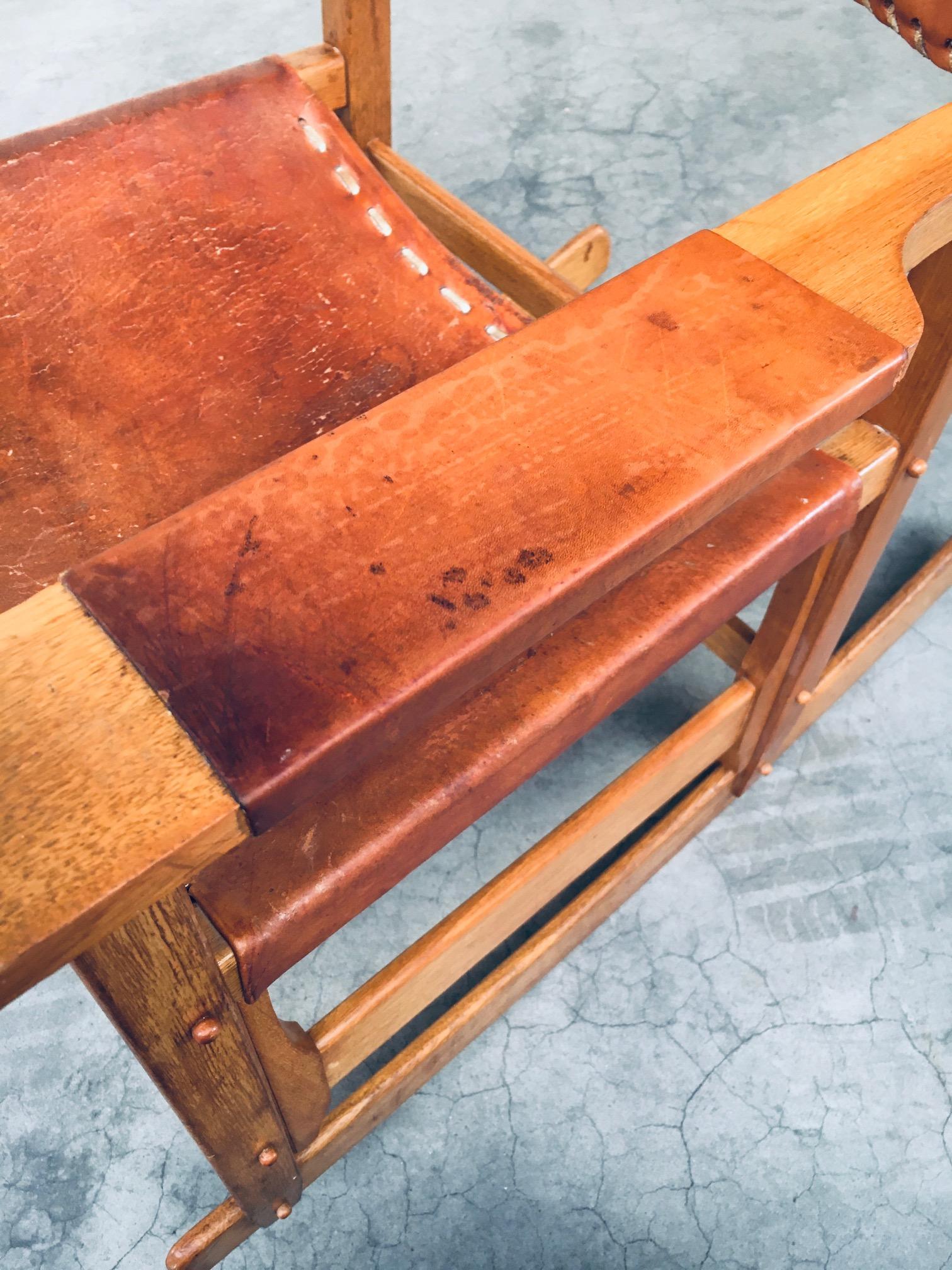 Leather Rocking Chair by Werner Biermann for Arte Sano Bogota, Colombia 1960's For Sale 10