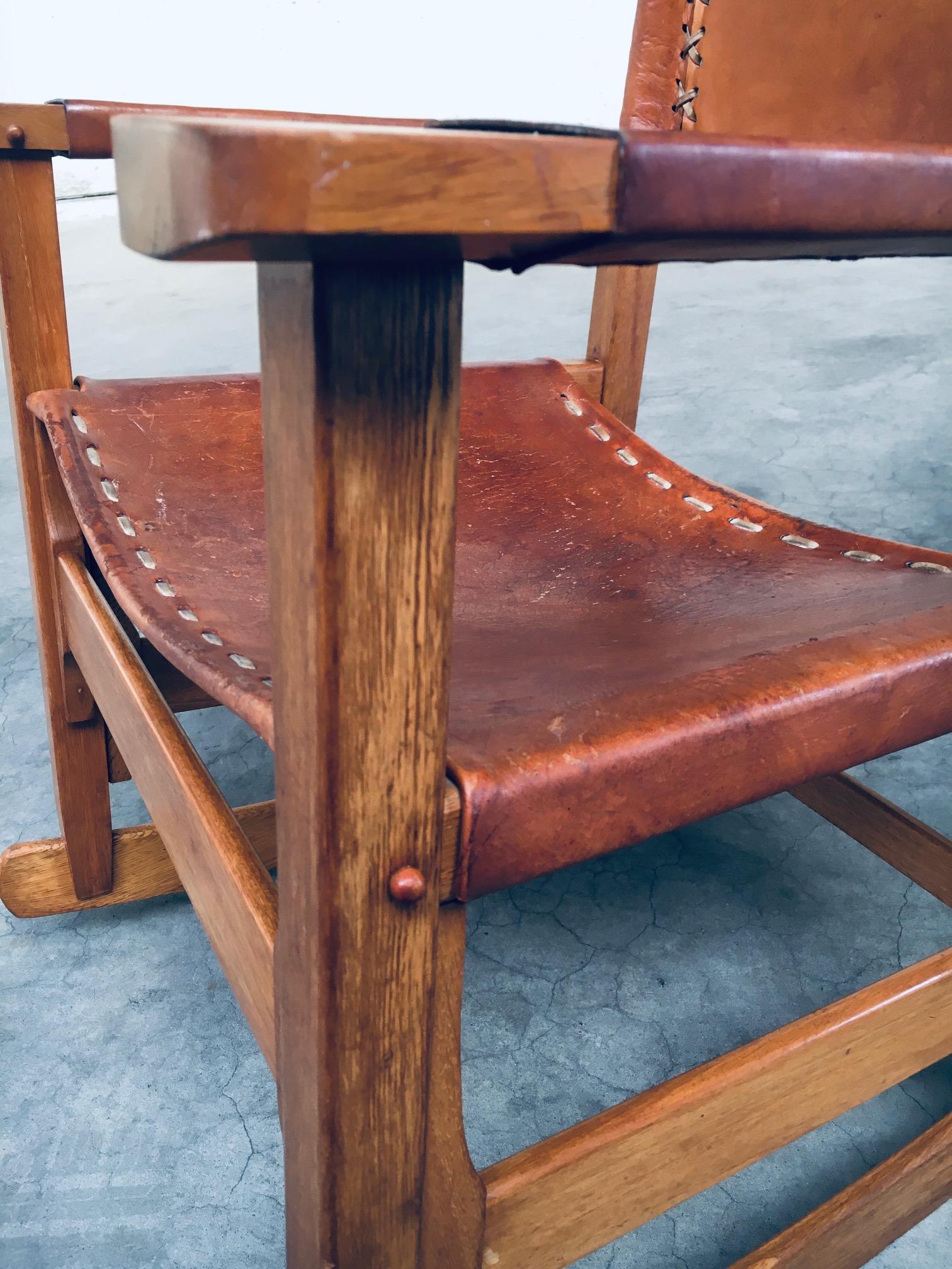Leather Rocking Chair by Werner Biermann for Arte Sano Bogota, Colombia 1960's For Sale 11