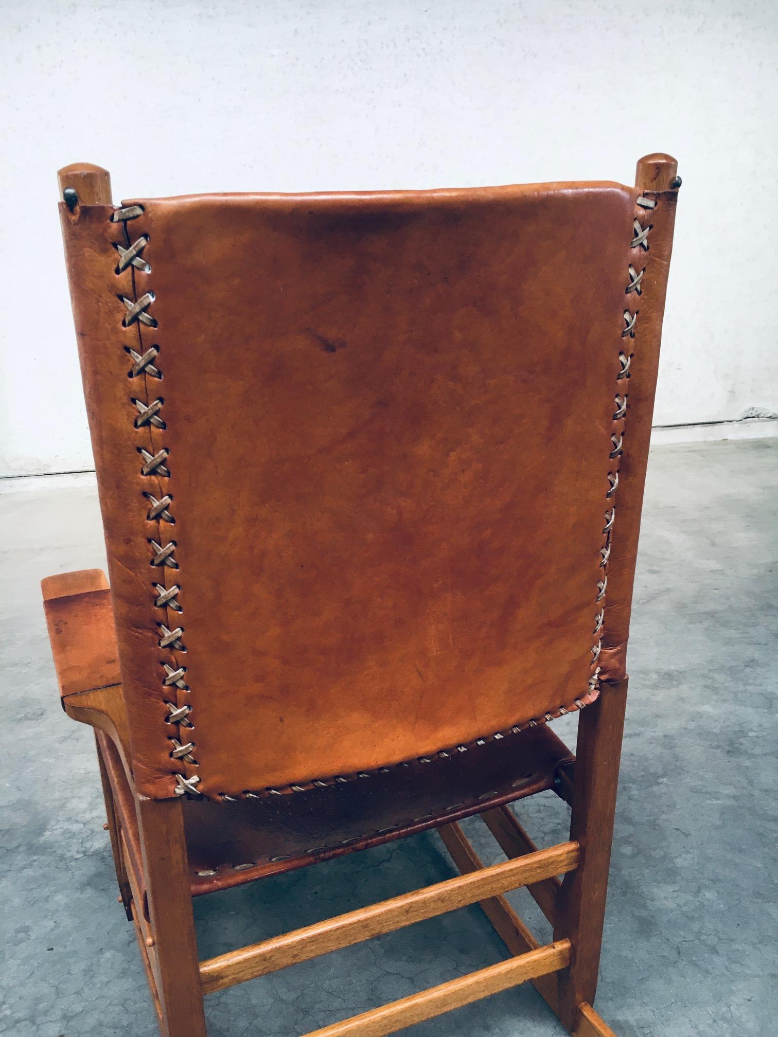 Leather Rocking Chair by Werner Biermann for Arte Sano Bogota, Colombia 1960's For Sale 12