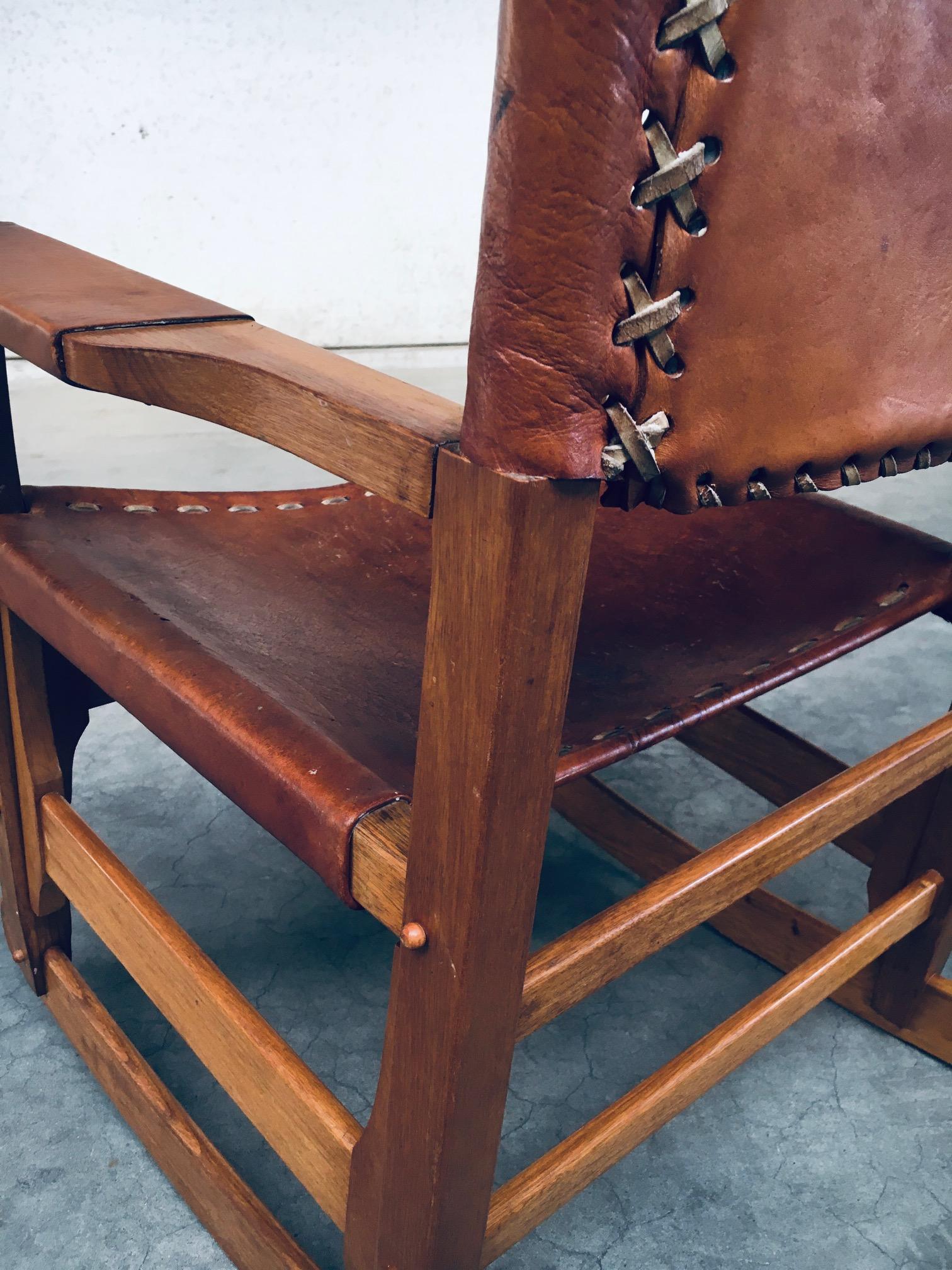 Leather Rocking Chair by Werner Biermann for Arte Sano Bogota, Colombia 1960's For Sale 13