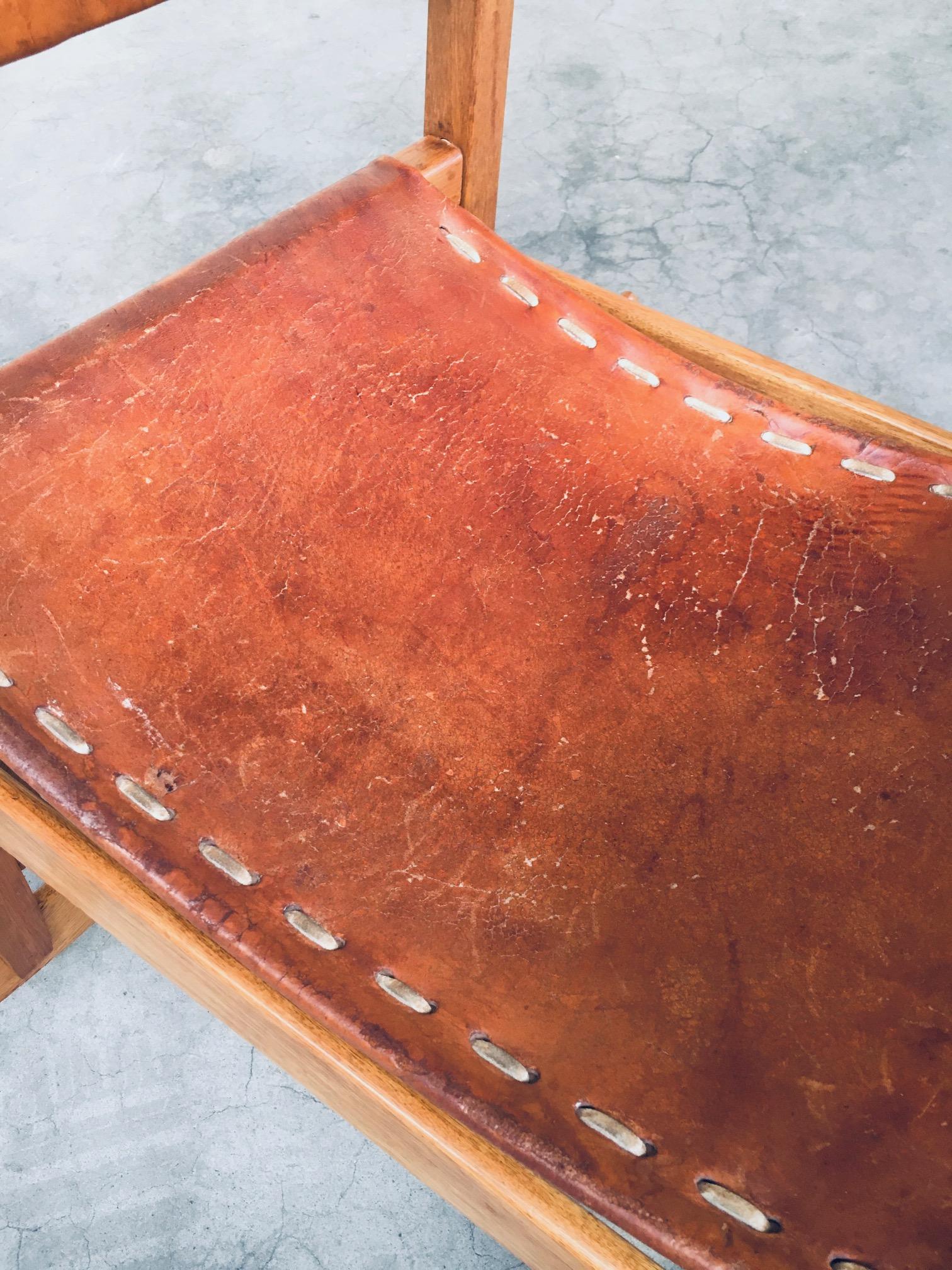 Leather Rocking Chair by Werner Biermann for Arte Sano Bogota, Colombia 1960's For Sale 14
