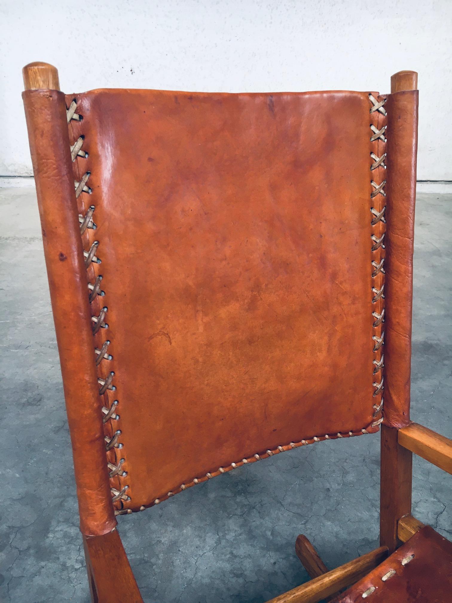 Leather Rocking Chair by Werner Biermann for Arte Sano Bogota, Colombia 1960's For Sale 2