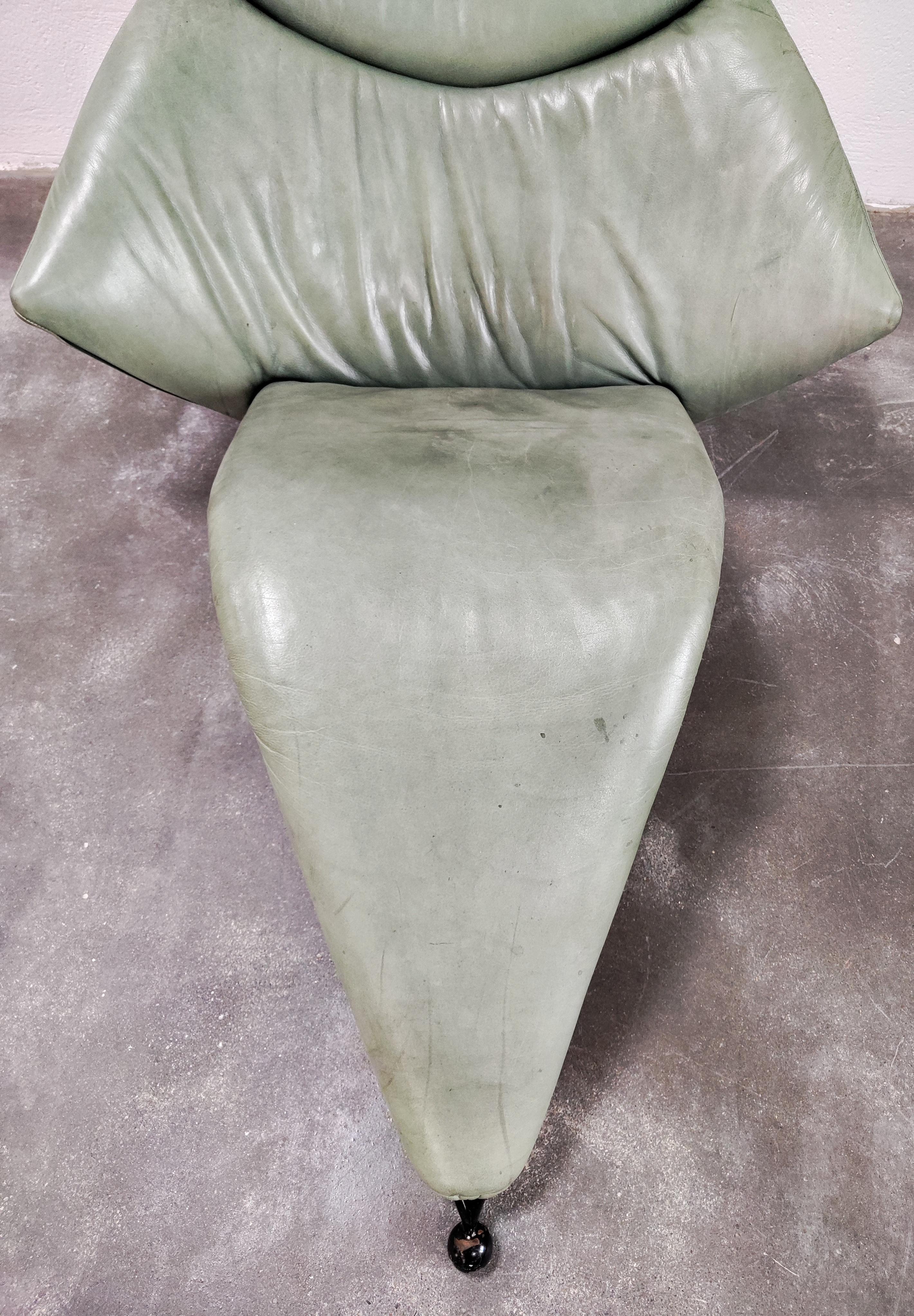 Leather Rocking Lounge Chair by Stefan Heiliger, Model Culla, Switzerland 1990 In Good Condition In Beograd, RS