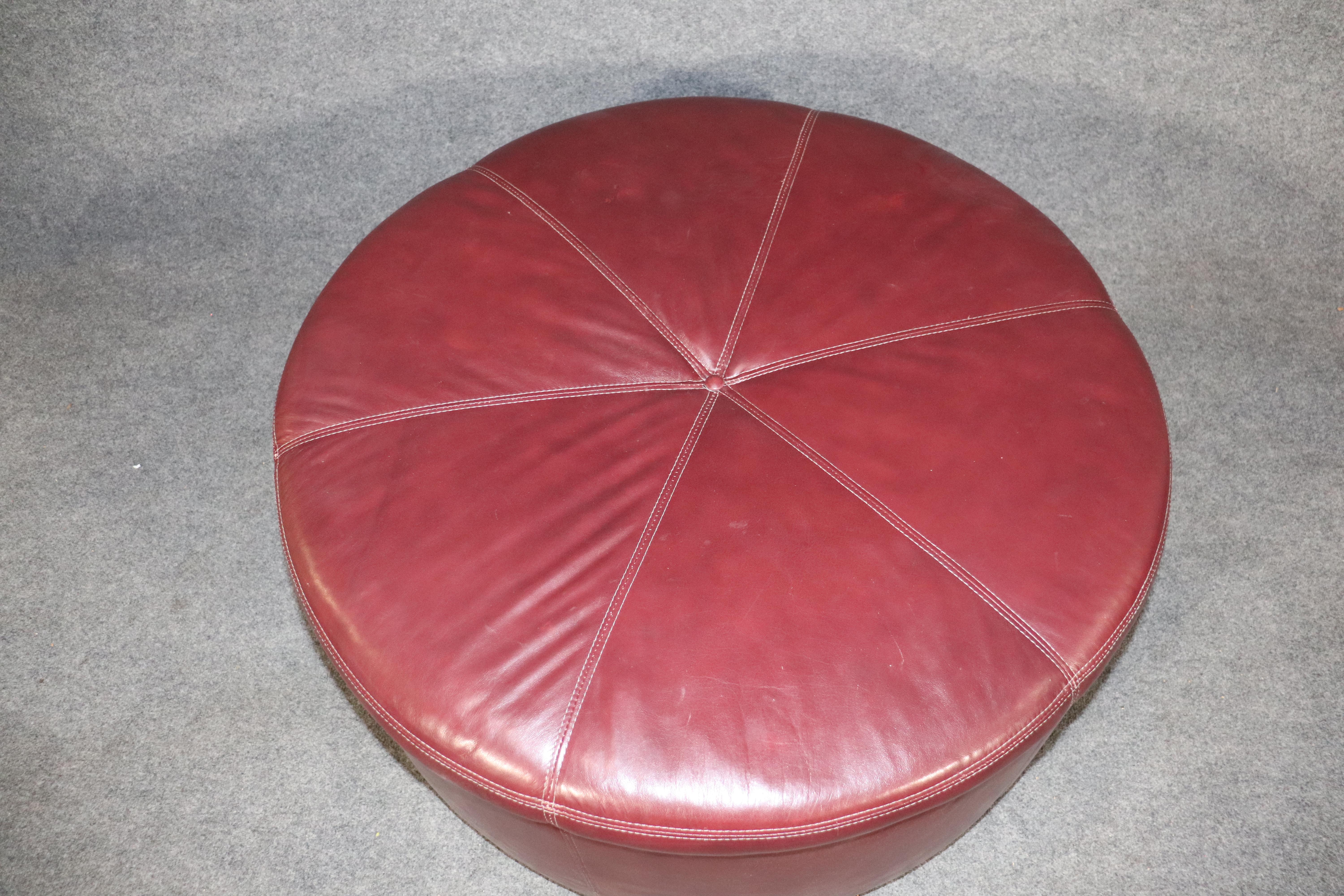 rolling leather ottoman