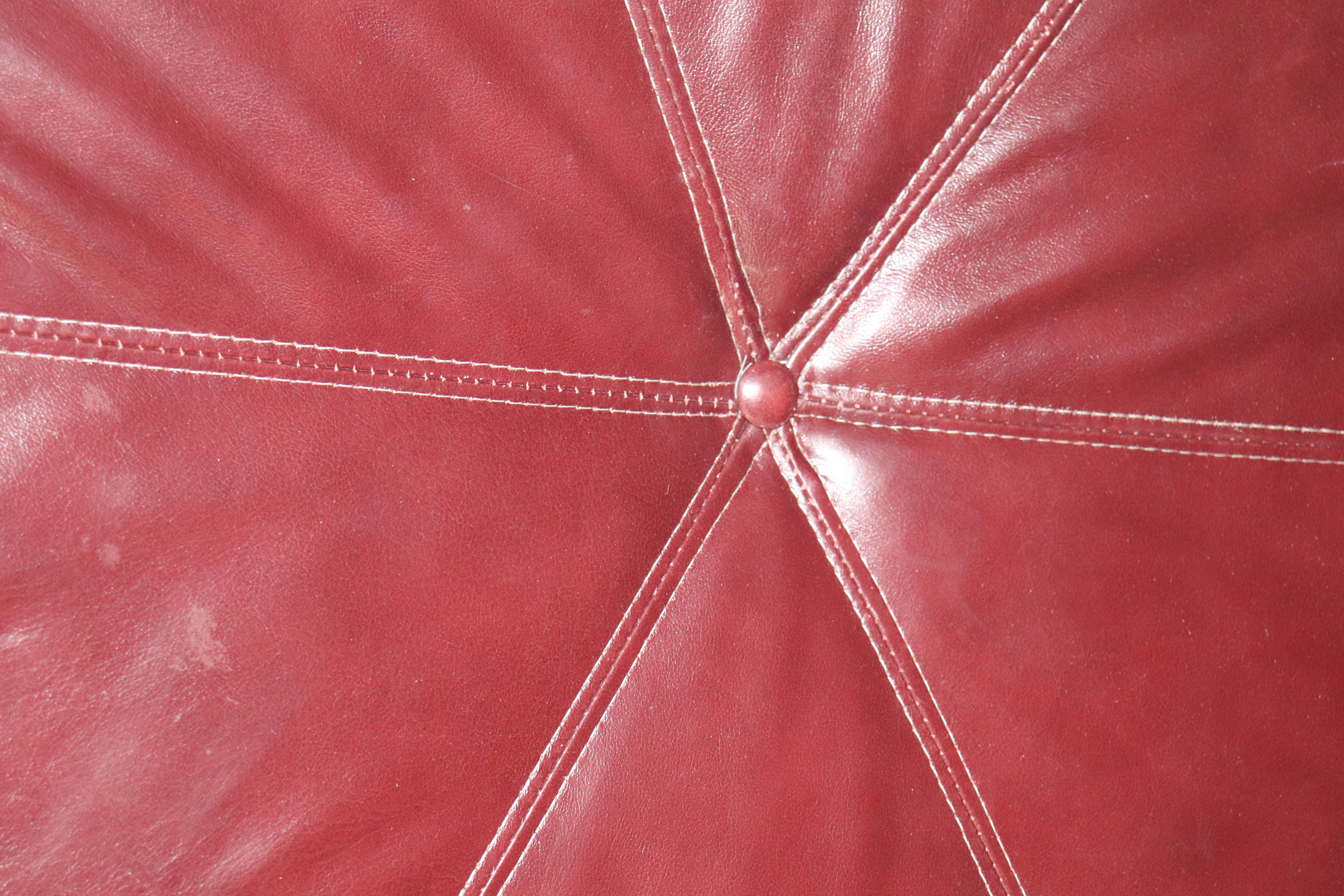 rolling leather ottoman