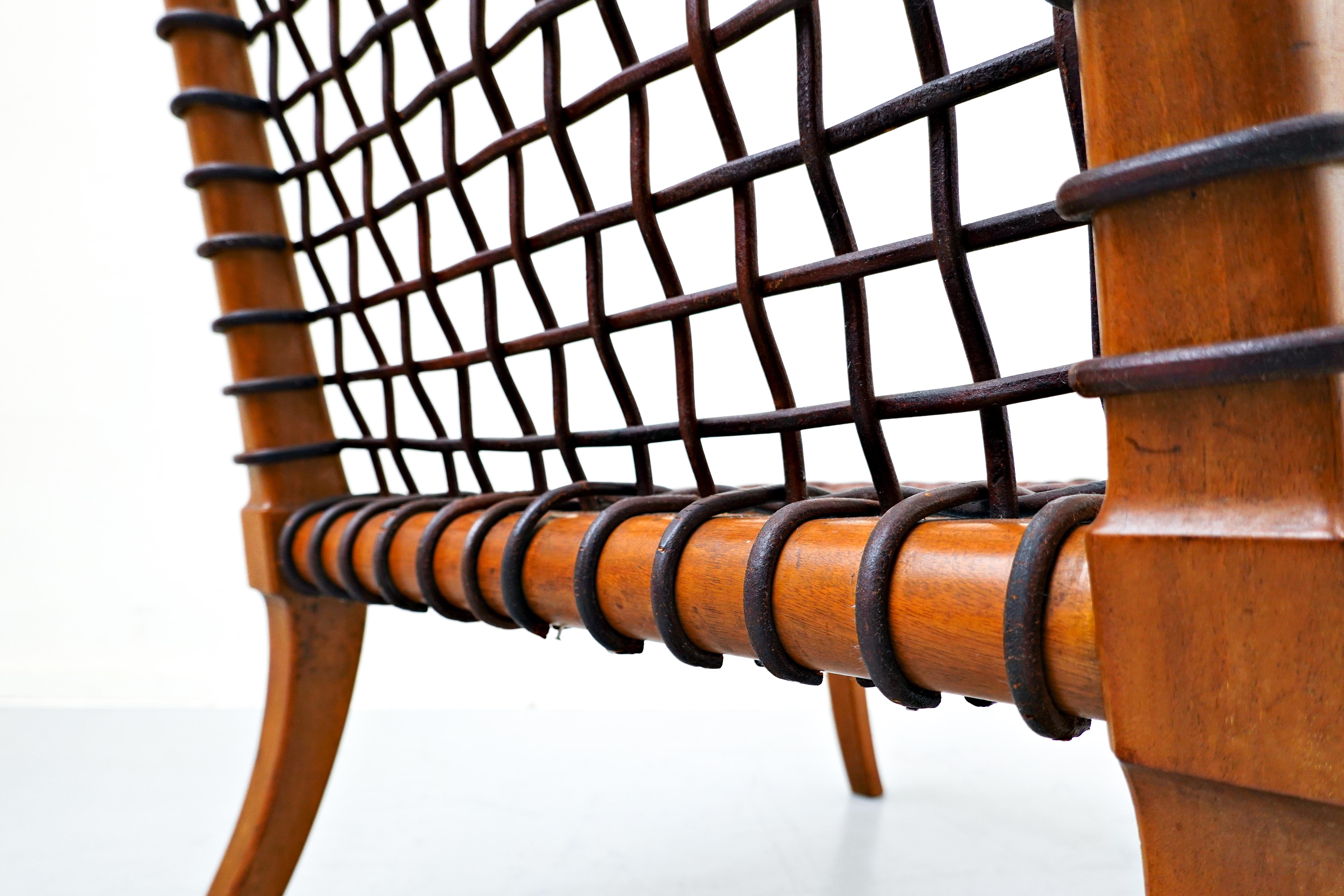 Leather Rope Chair by T.H. Robsjohn-Gibbings Klismos for Saridis 4