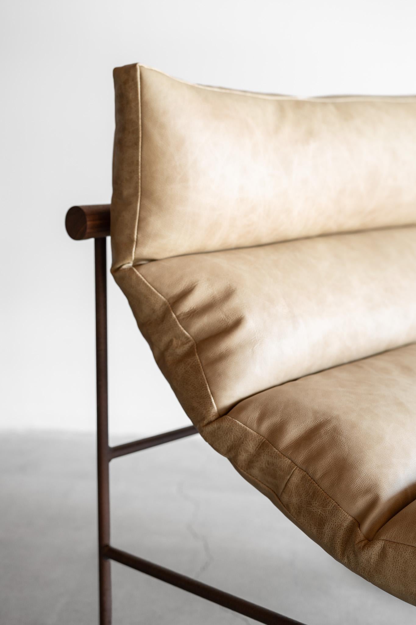 Contemporary Leather Rosa Lounge Chair by Croft House For Sale