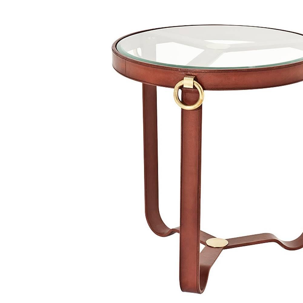 round brass side table