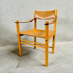 Leather Safari Arm Chiar by Sedie Ibisco, Italy, 1970s