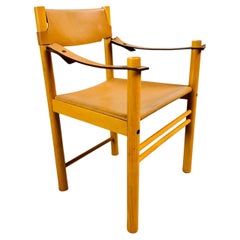 Fauteuil Safari Chiar en cuir de Sedie Ibisco, Italie, 1970