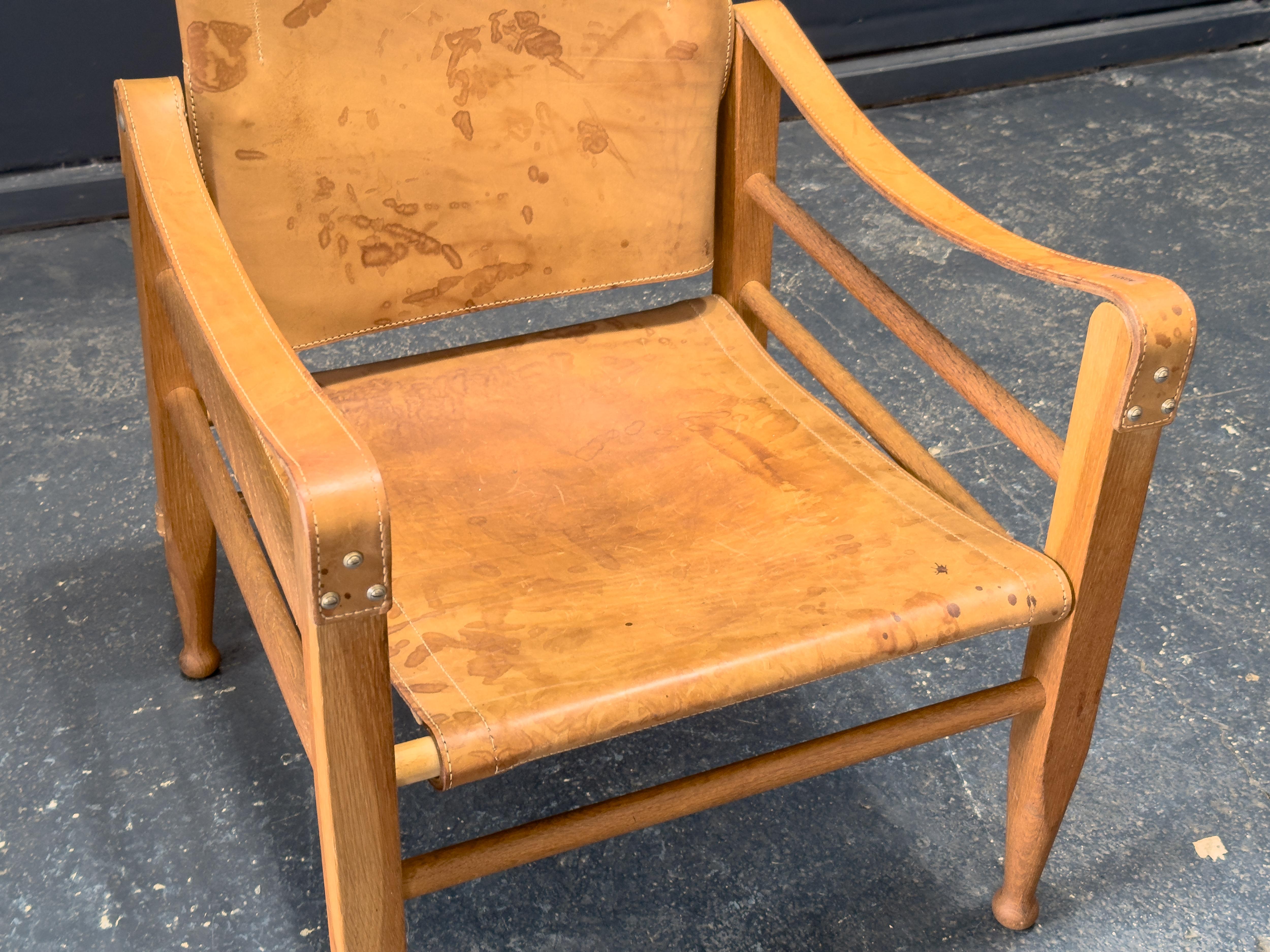 Chaise safari en cuir par Aage Bruun & Son en vente 4