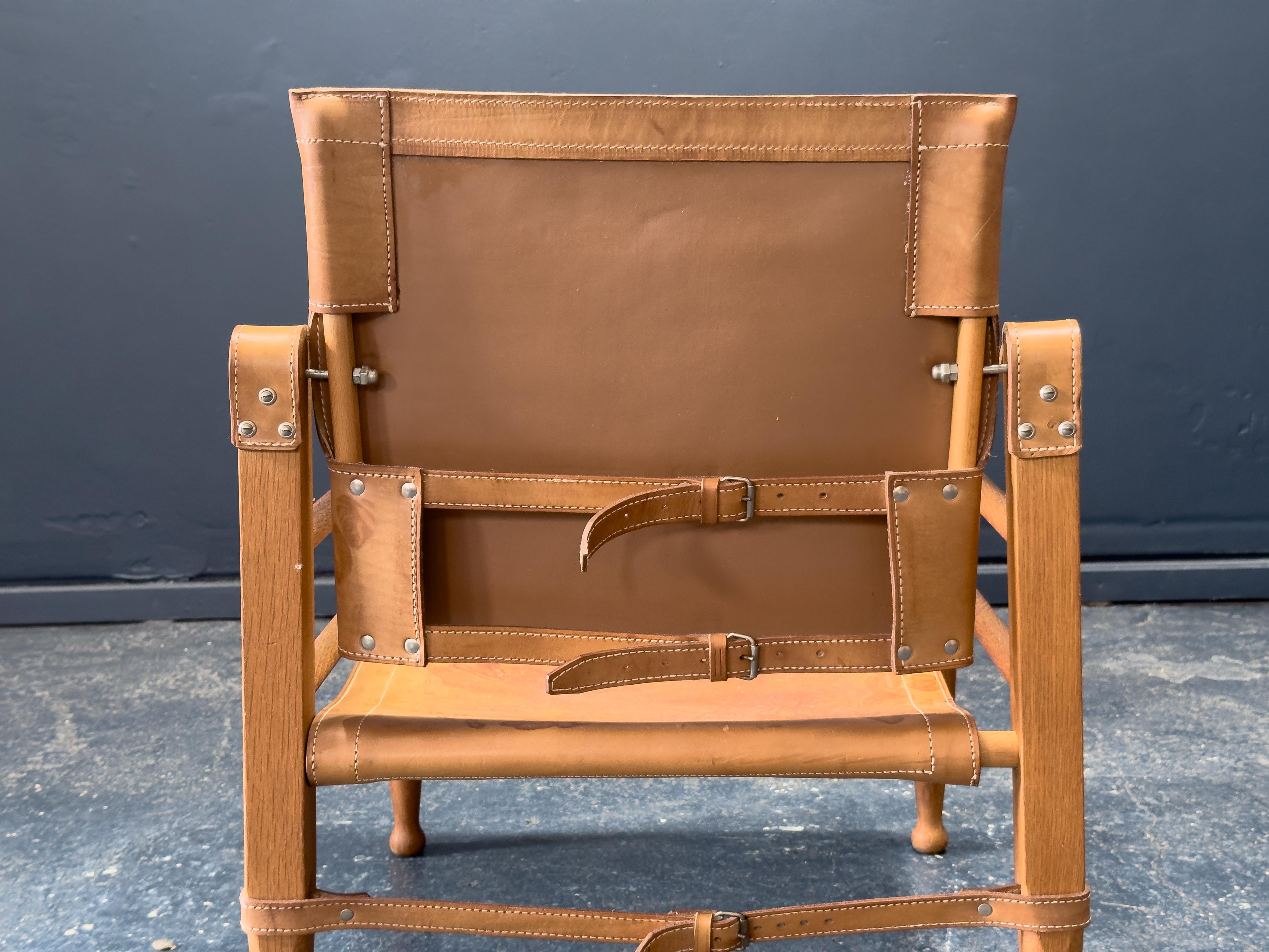 Cuir Chaise safari en cuir par Aage Bruun & Son en vente