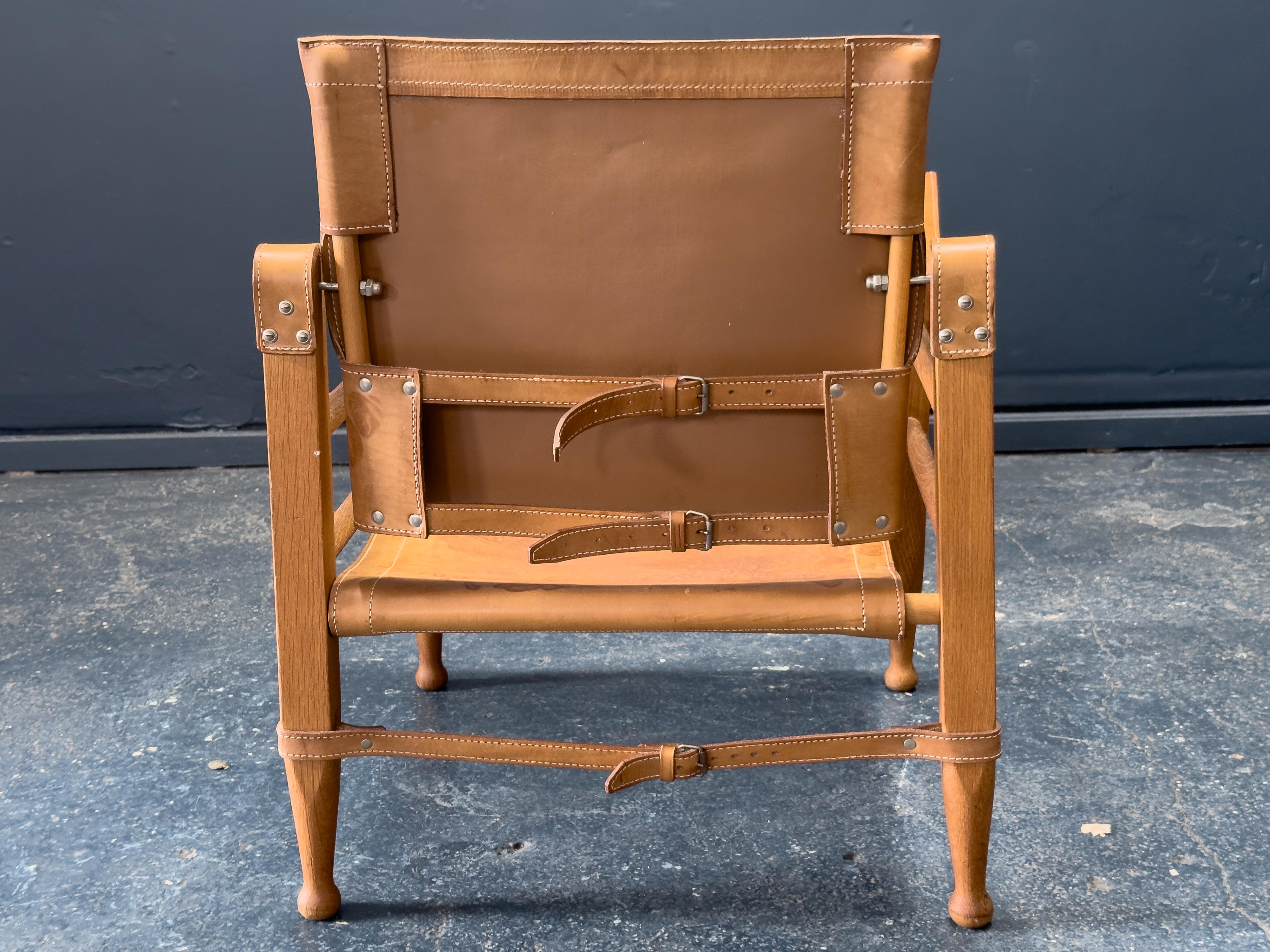 Chaise safari en cuir par Aage Bruun & Son en vente 1