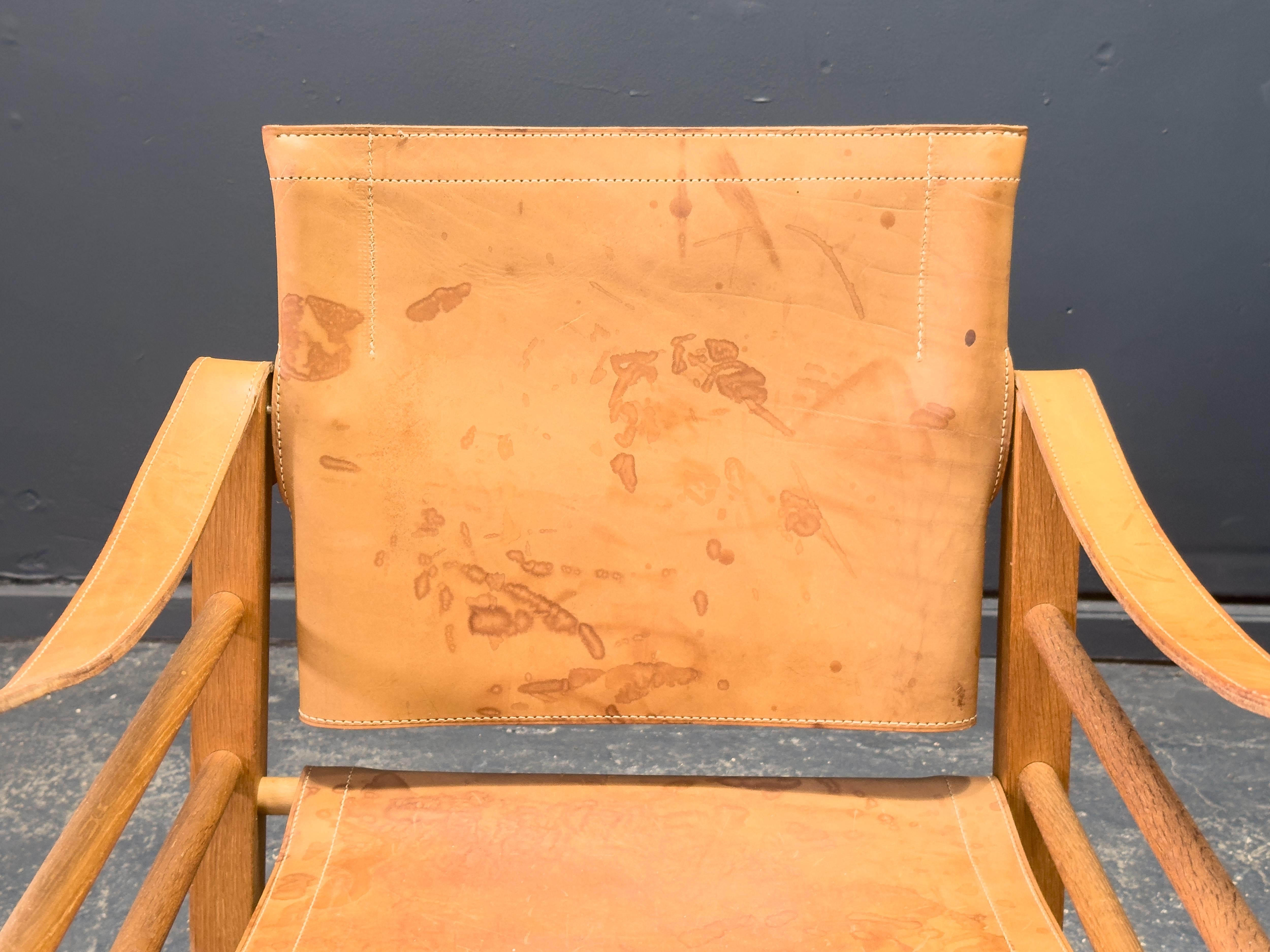 Chaise safari en cuir par Aage Bruun & Son en vente 2