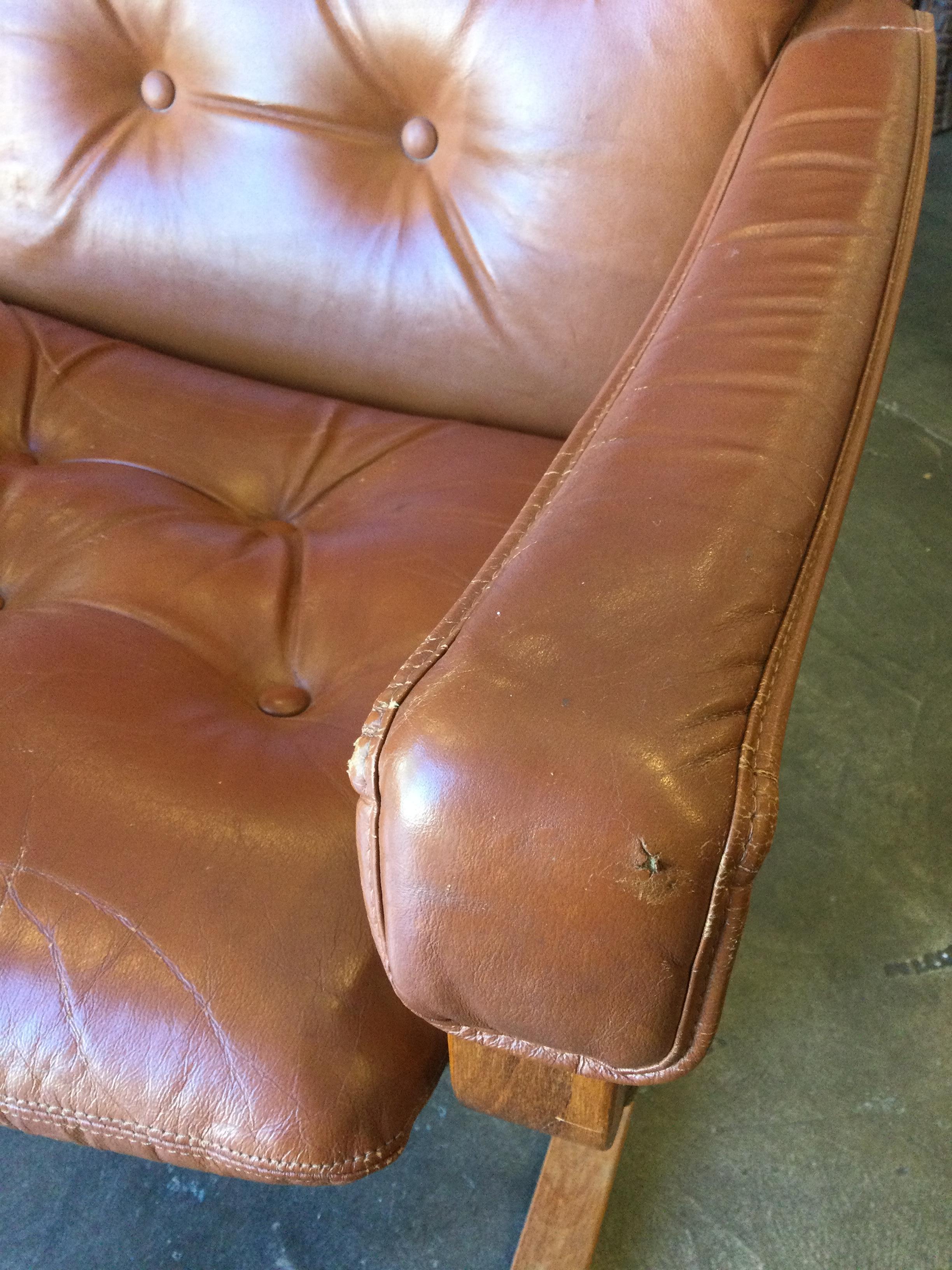 Norwegian Leather Safari Chair by Ingmar Relling for Westnofa