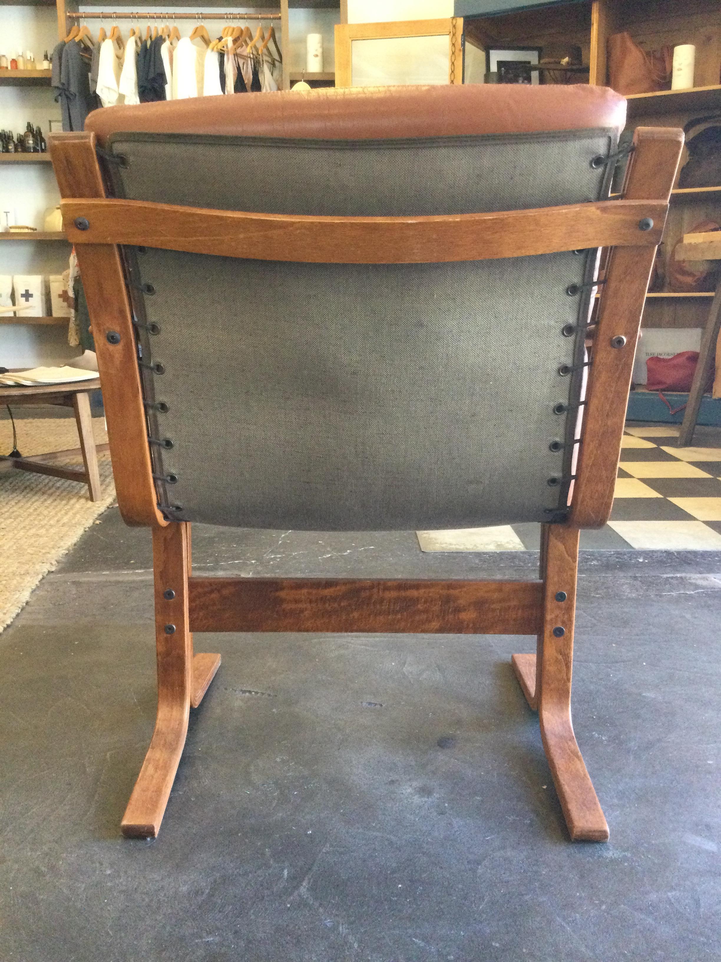 Leather Safari Chair by Ingmar Relling for Westnofa In Good Condition In Los Angeles, CA