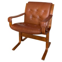 Leather Safari Chair by Ingmar Relling for Westnofa