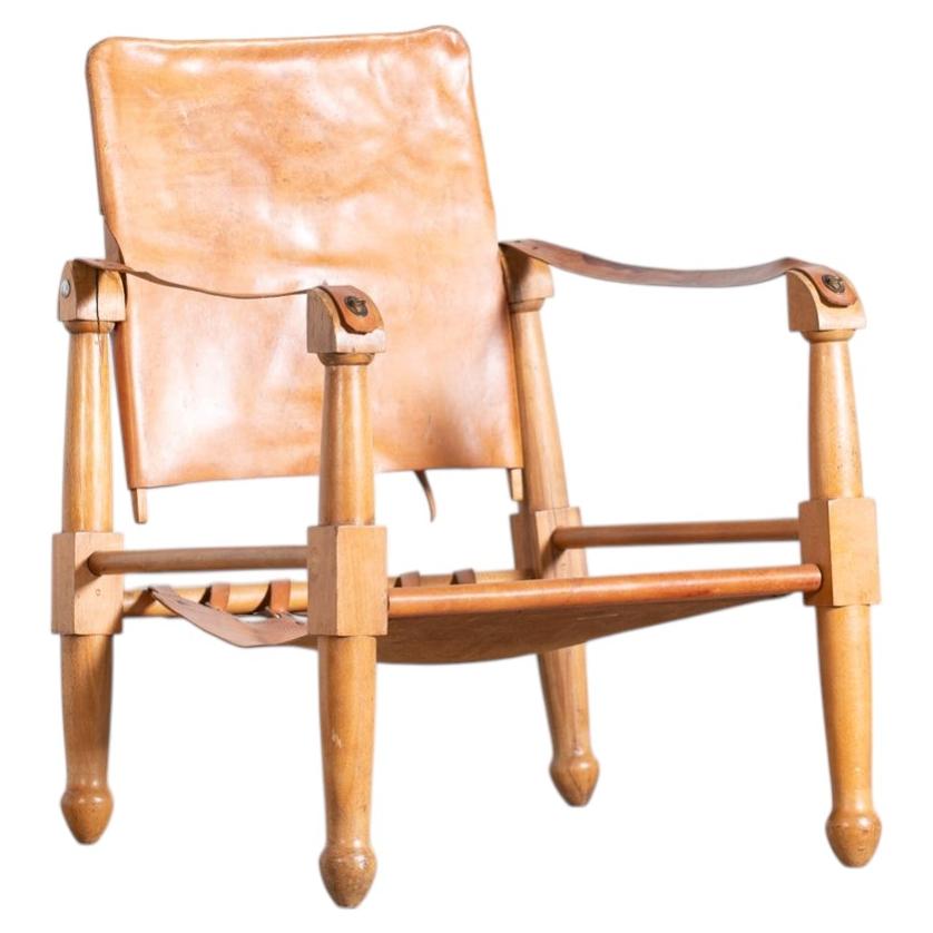 Leather Safari Chair, Mid 20th Century