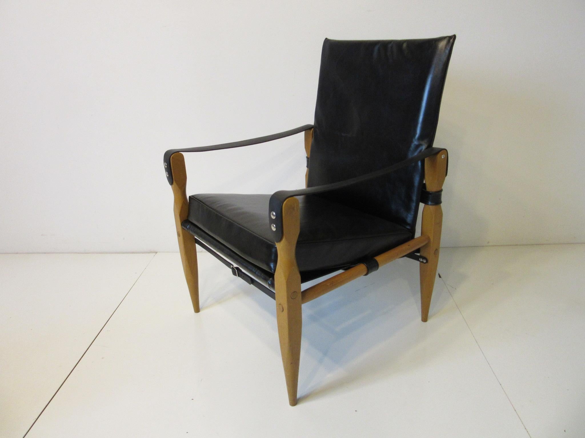 Swiss Leather Safari Chairs by Wilhelm Kienzle
