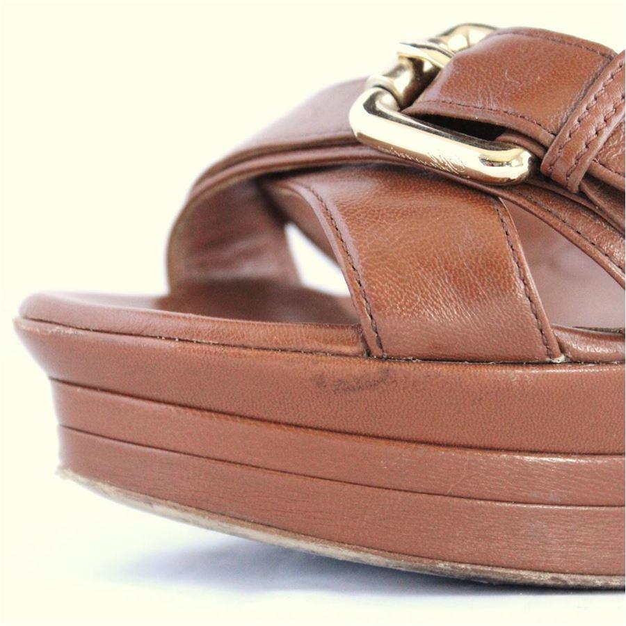 Brown Blumarine Leather sandal size 38 For Sale