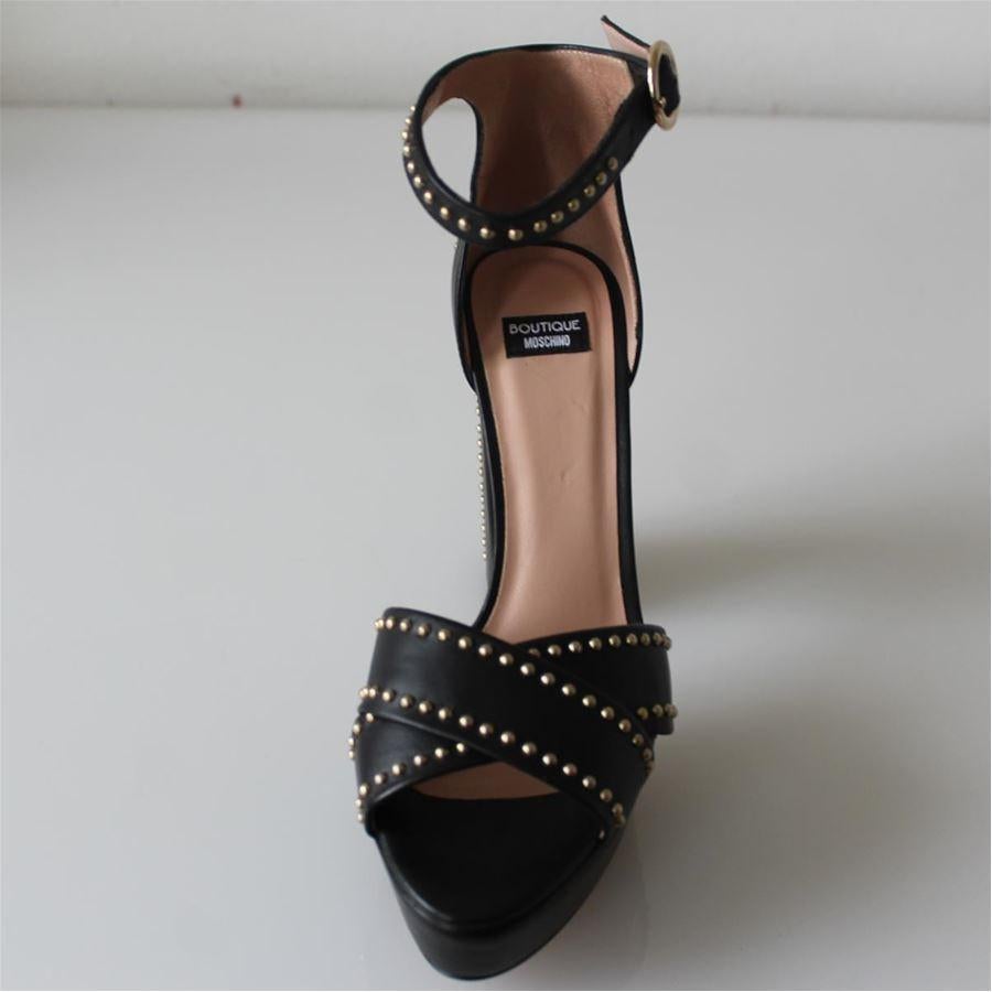 Black Moschino Leather sandals size 36 For Sale