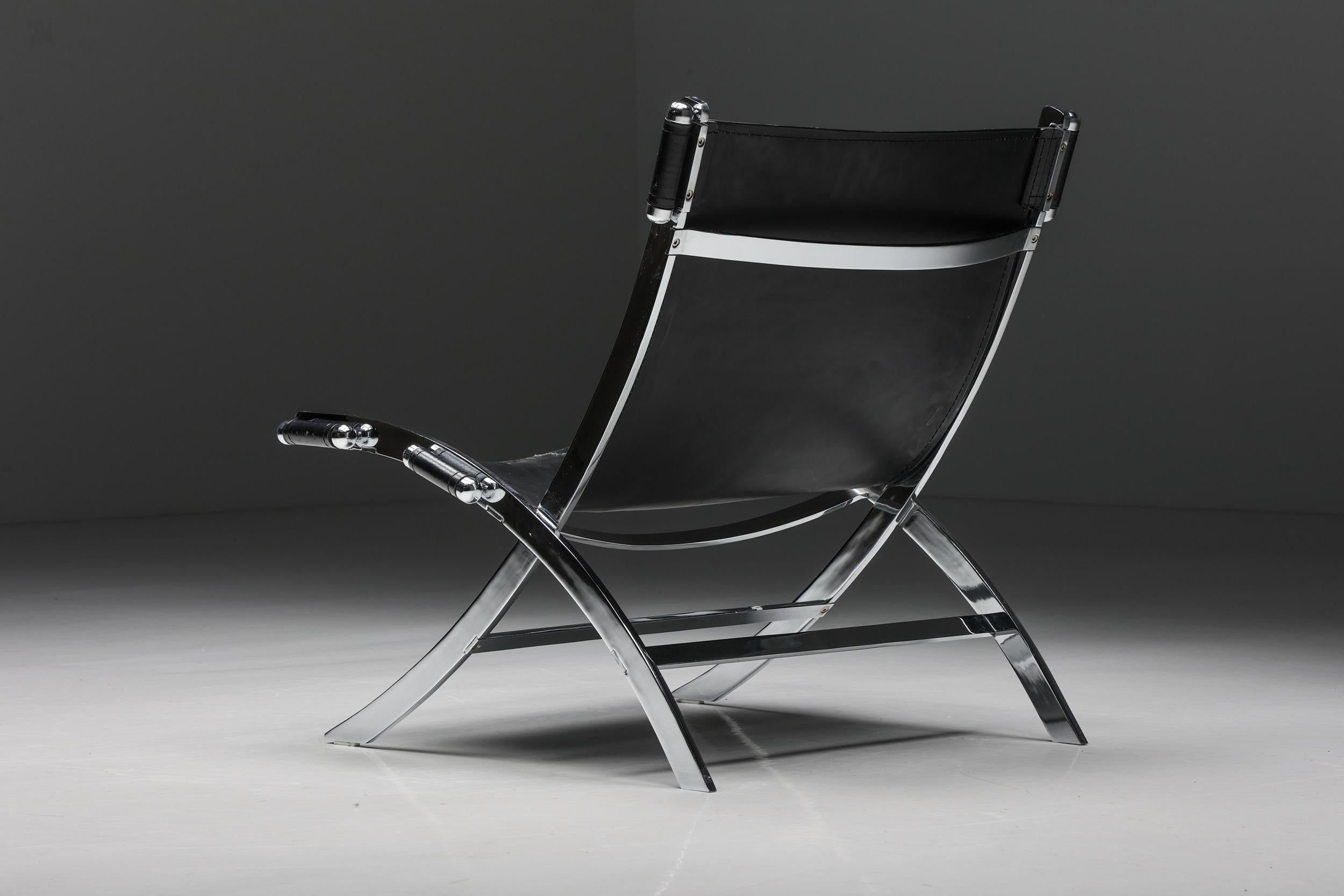 Post-Modern ILVA Design Lounge Chair Model Cuba, Black Leather, Denmark, 2000s For Sale