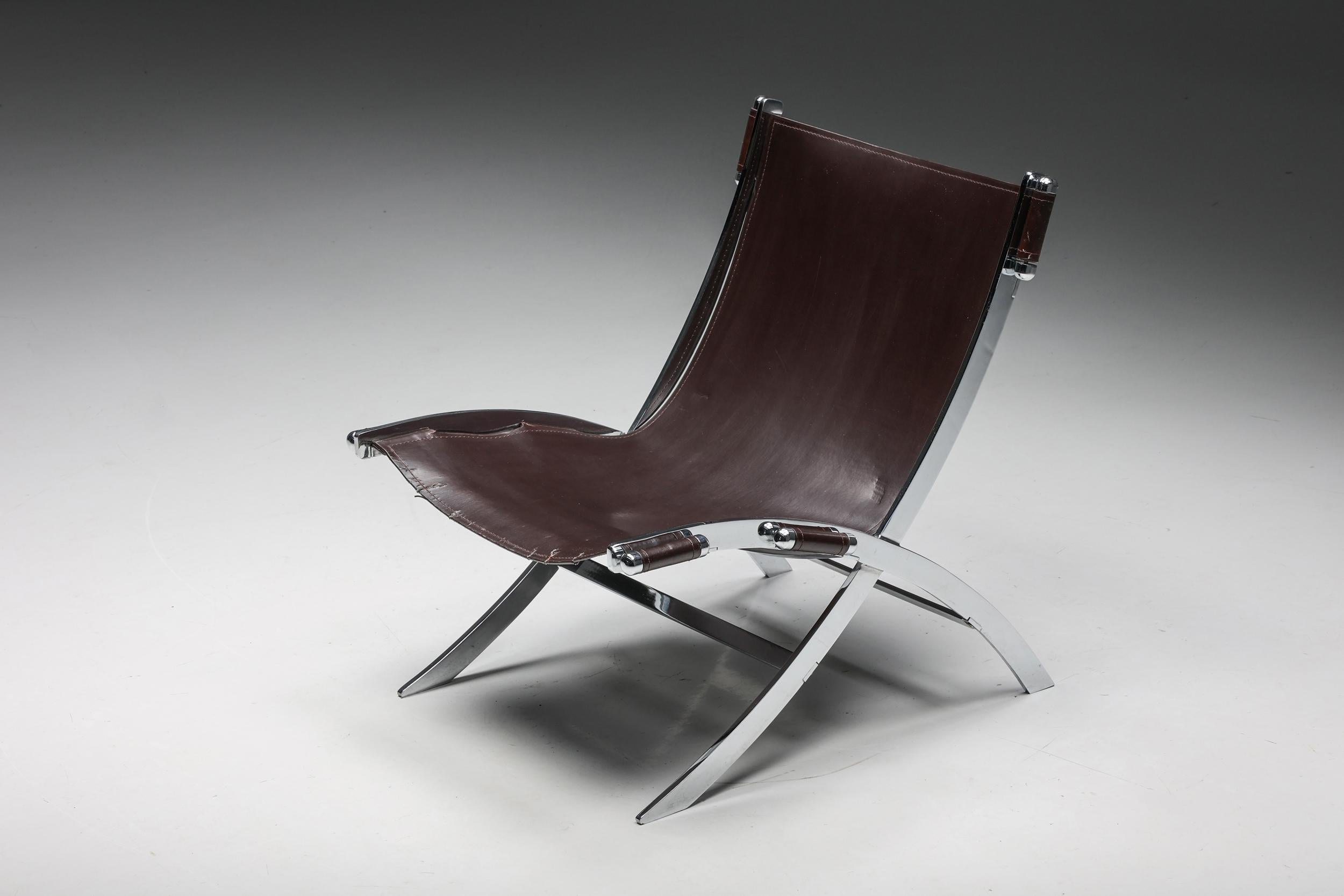 Italian ILVA Design Lounge Chair Model Cuba, Burgundy Leather, Denmark, 2000s For Sale