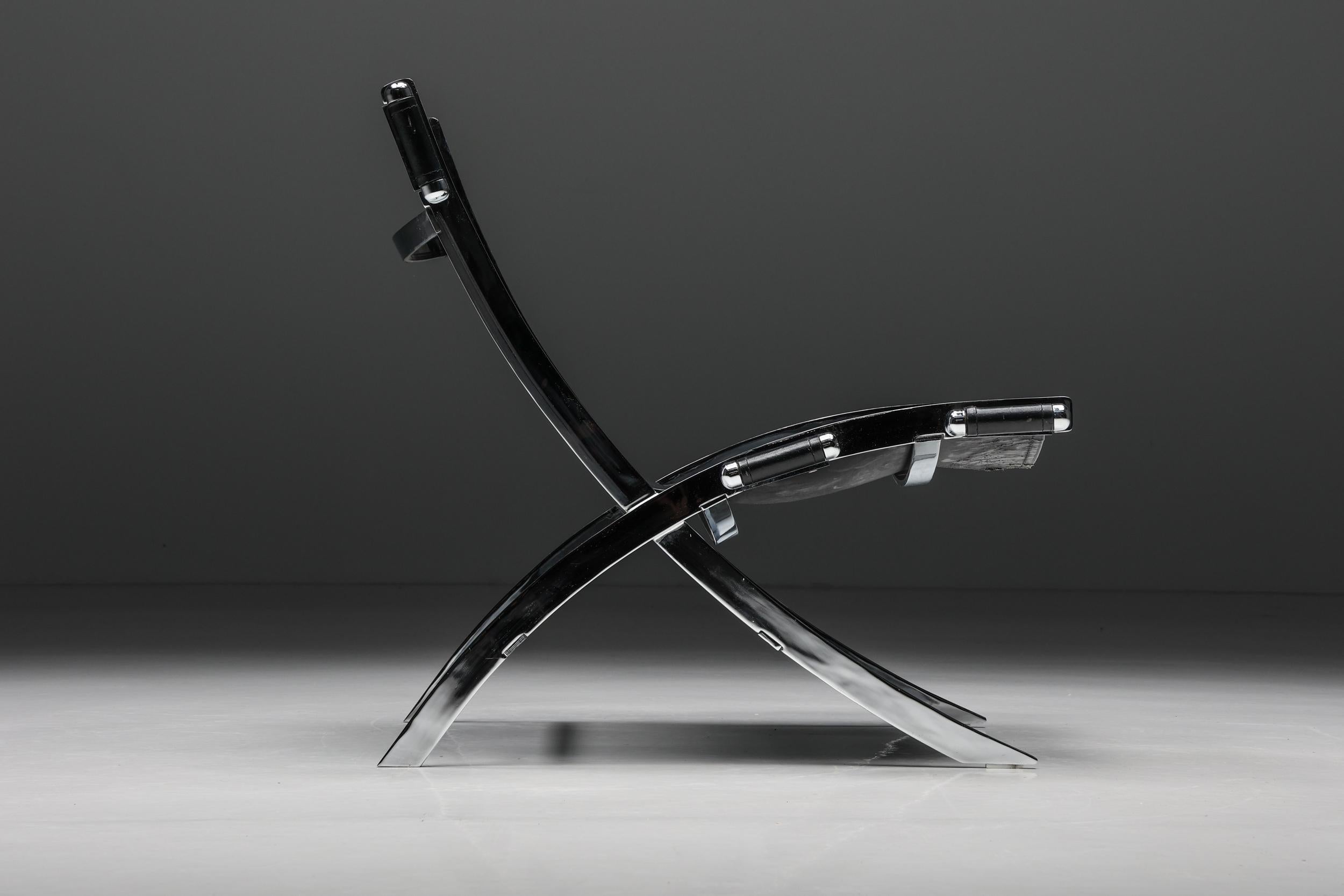 Danish ILVA Design Lounge Chair Model Cuba, Black Leather, Denmark, 2000s For Sale