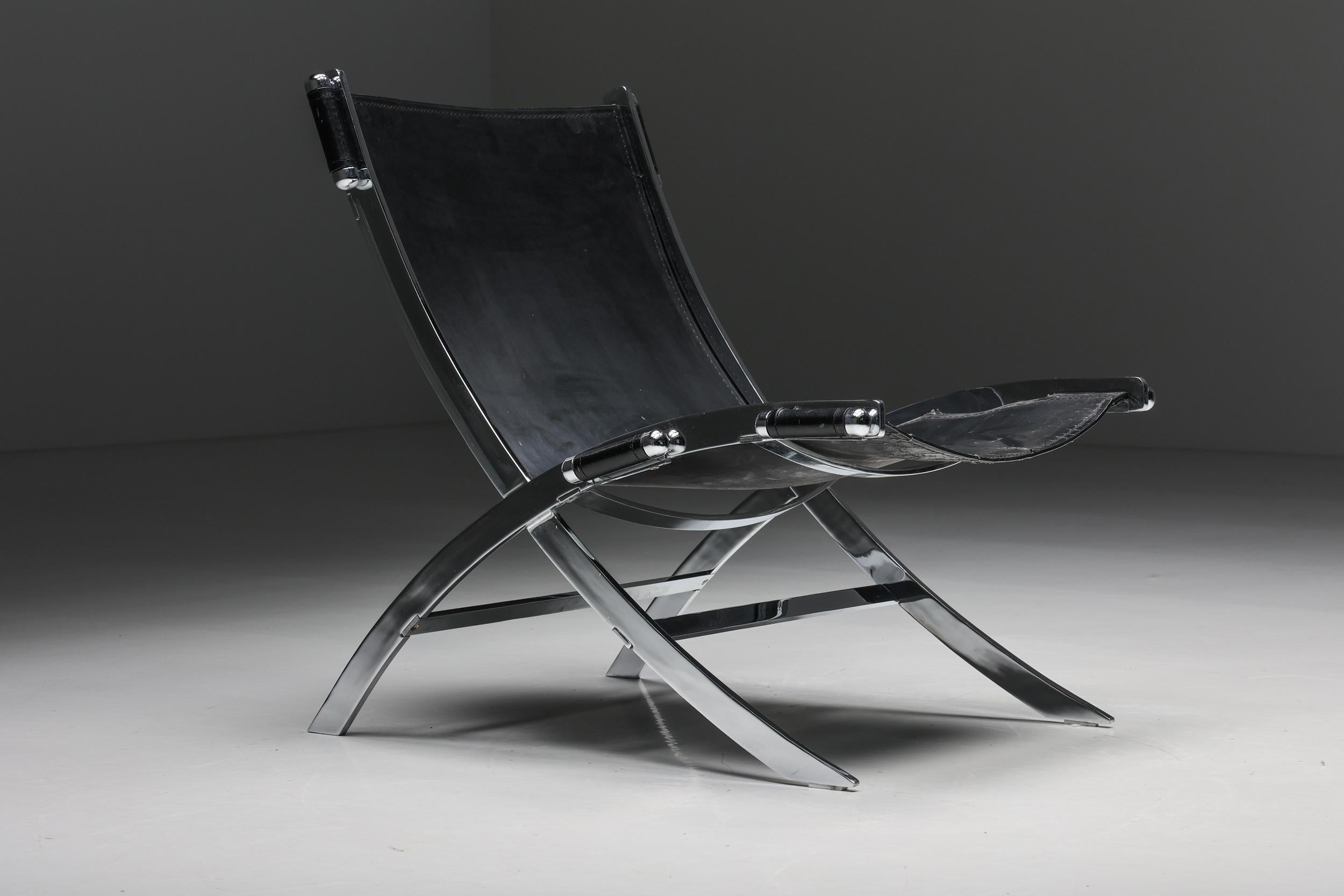 Danese Sedia da salotto ILVA Design modello Cuba, pelle nera, Danimarca, anni 2000 in vendita