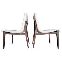 Sillas de comedor "Scoop" de piel de Holly HUNT Un par