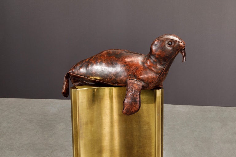 Mid-Century Modern Leather Seal by Dimitri Omersa for Abercrombie & Fitch, circa 1970s For Sale