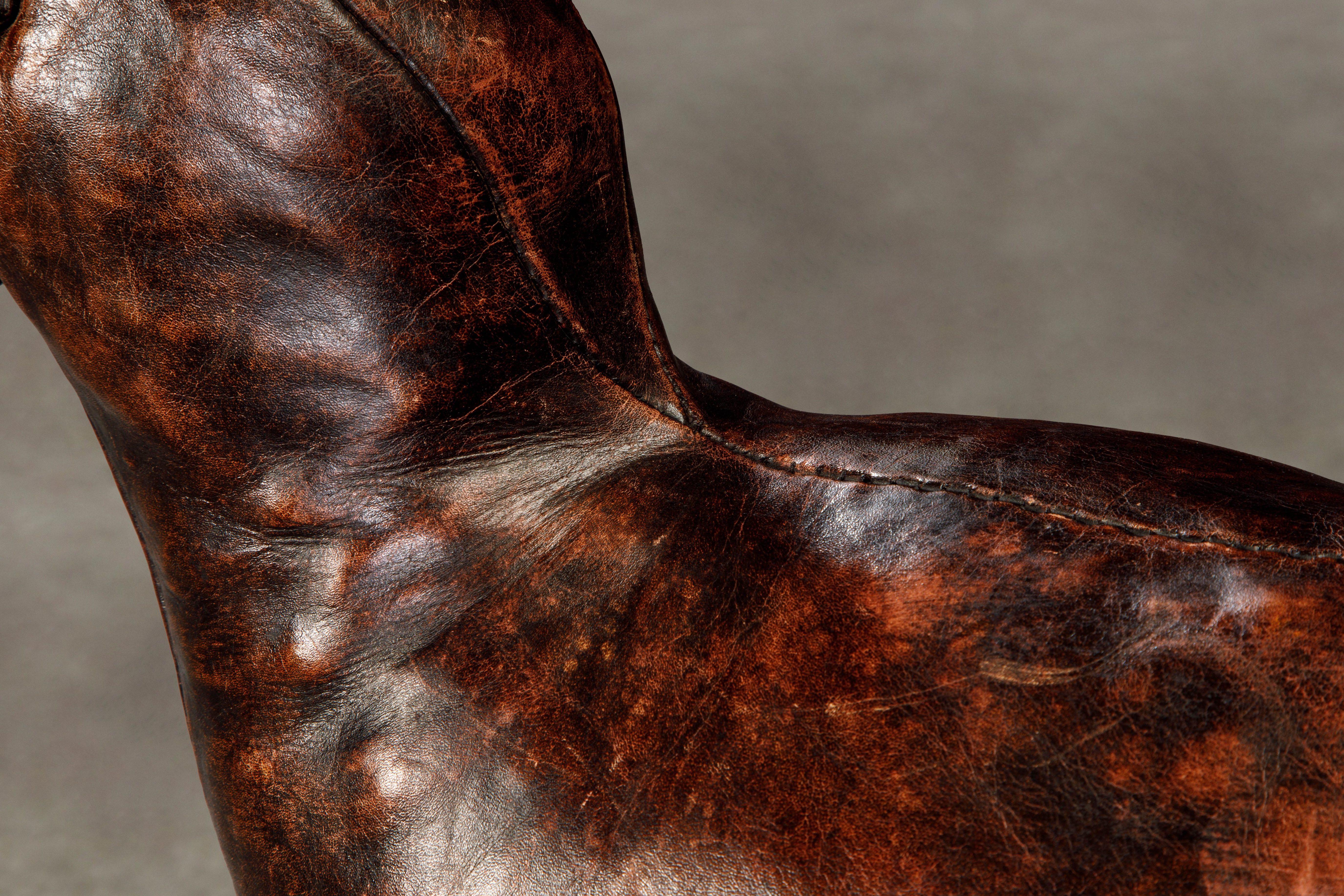 Patinated Leather Seal by Dimitri Omersa for Abercrombie & Fitch, circa 1970s