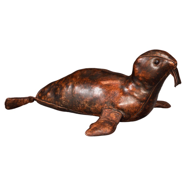 Leather Seal by Dimitri Omersa for Abercrombie & Fitch, circa 1970s For Sale