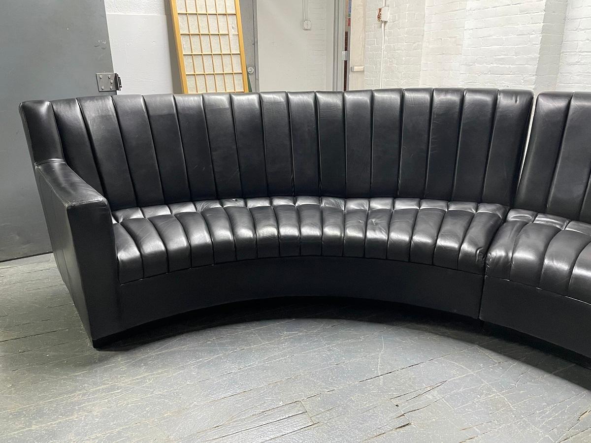Leather Sectional Sofa, De Sede Style In Good Condition For Sale In New York, NY