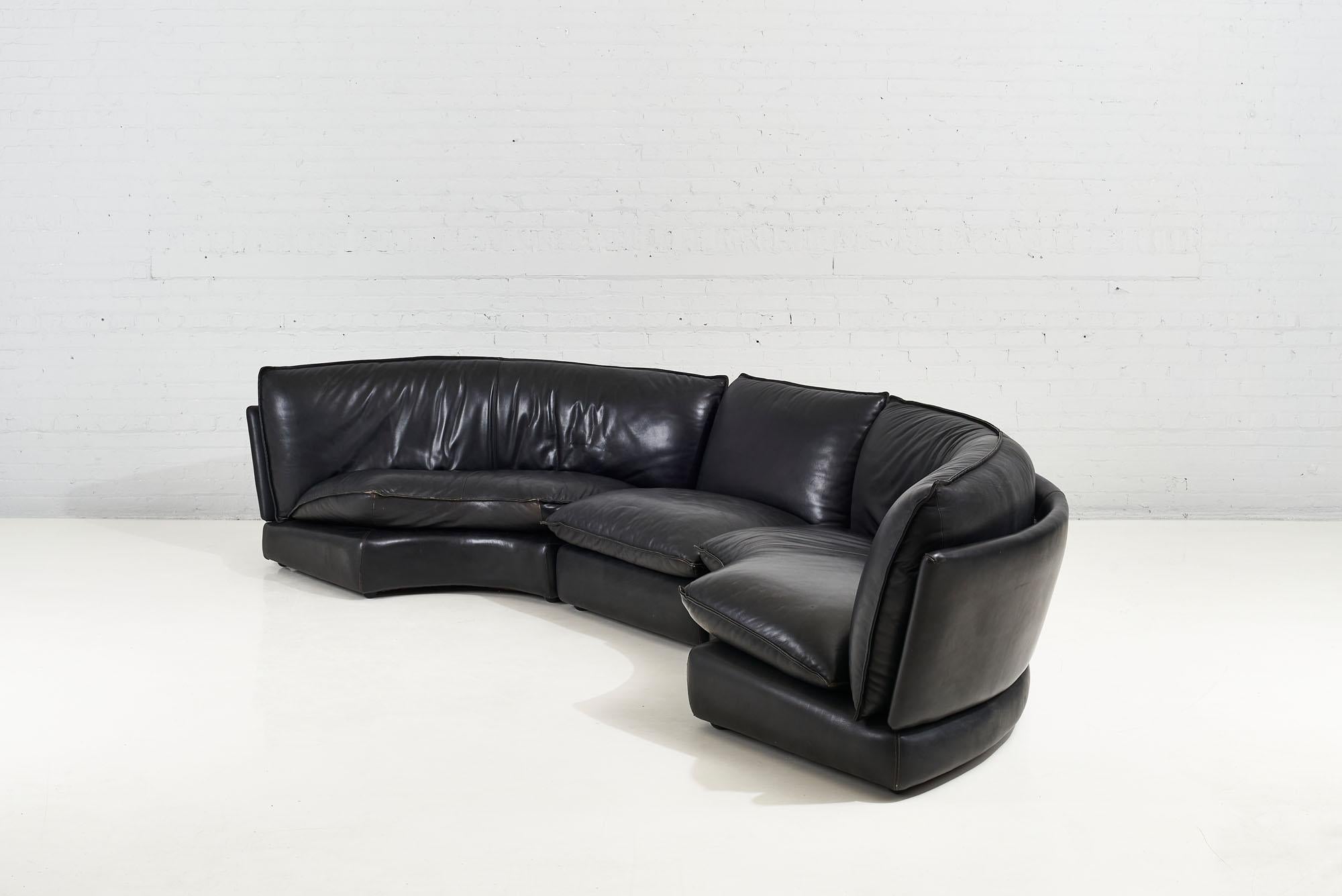 Post-Modern Leather Sectional Sofa 