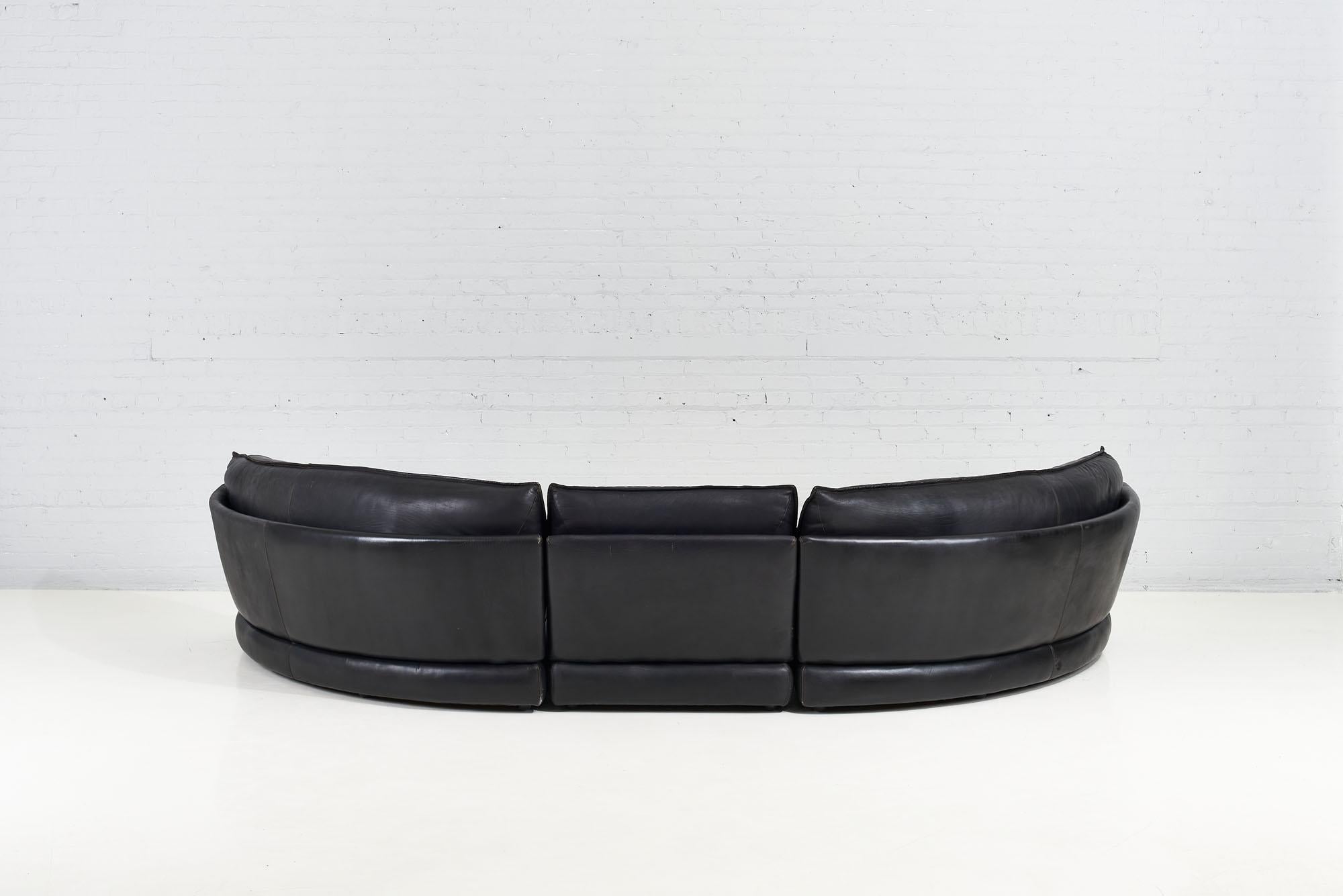 Late 20th Century Leather Sectional Sofa 