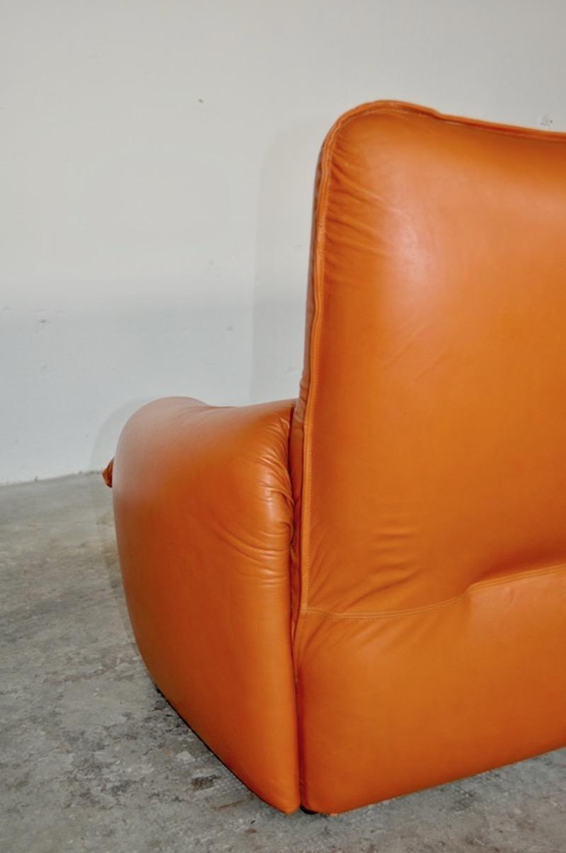 Leather Set Sofa and Armchairs by Martino Perego for Seven Salotti, 1970s For Sale 4